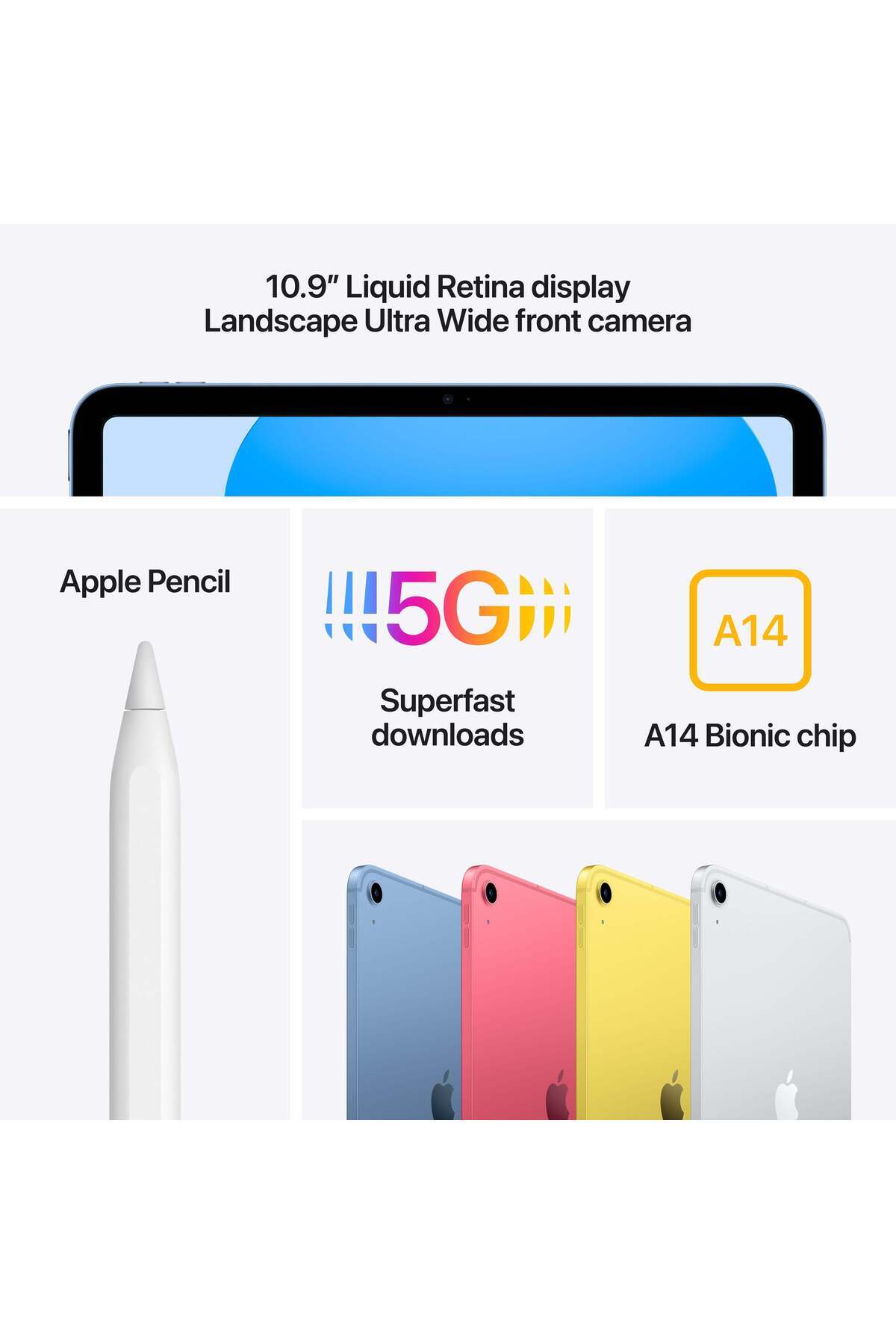 Apple-2022 10.9-inch iPad Wi-Fi + Cellular 256GB - Silver (10th generation) 6