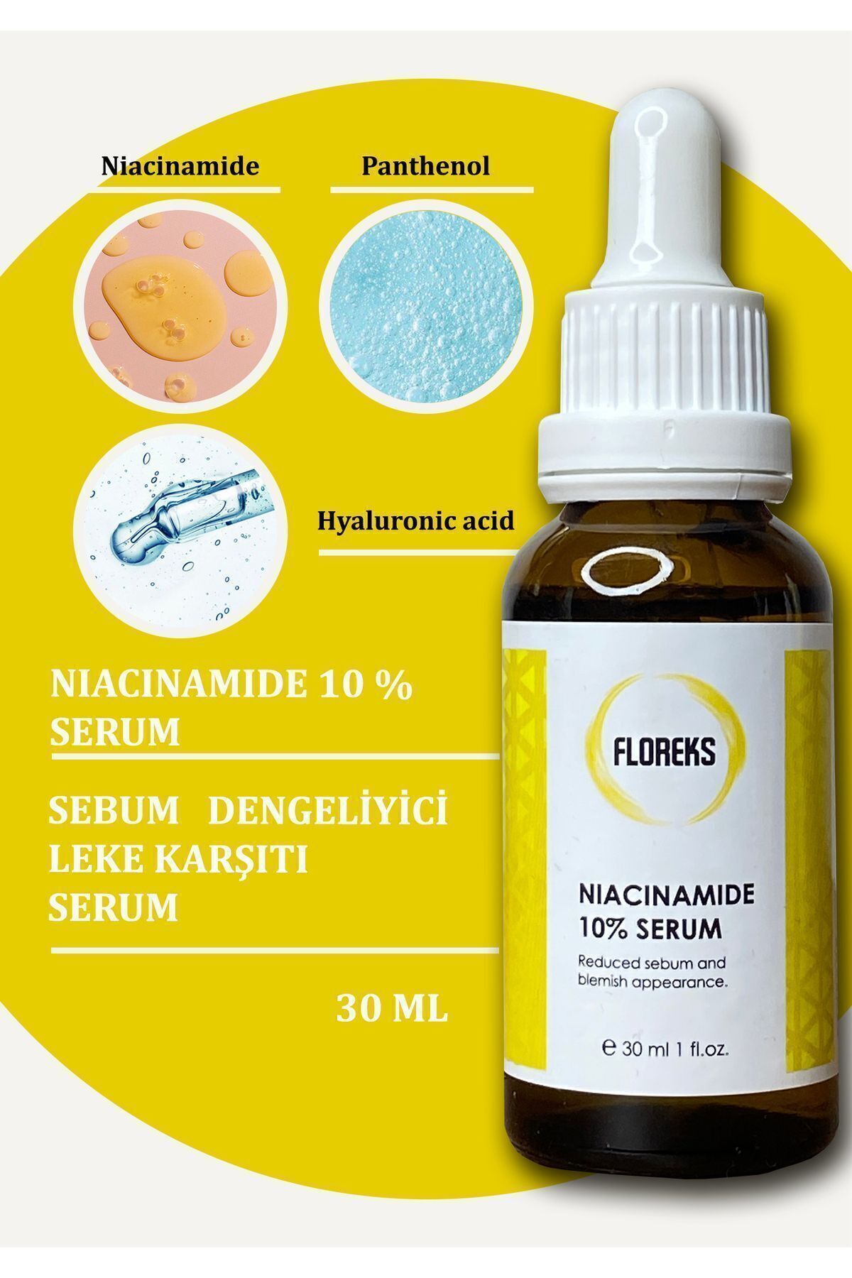 Gözenek Sıkılaştırıcı Aydınlatıcı Niacinamide Cilt Bakım Serumu 30 ml
