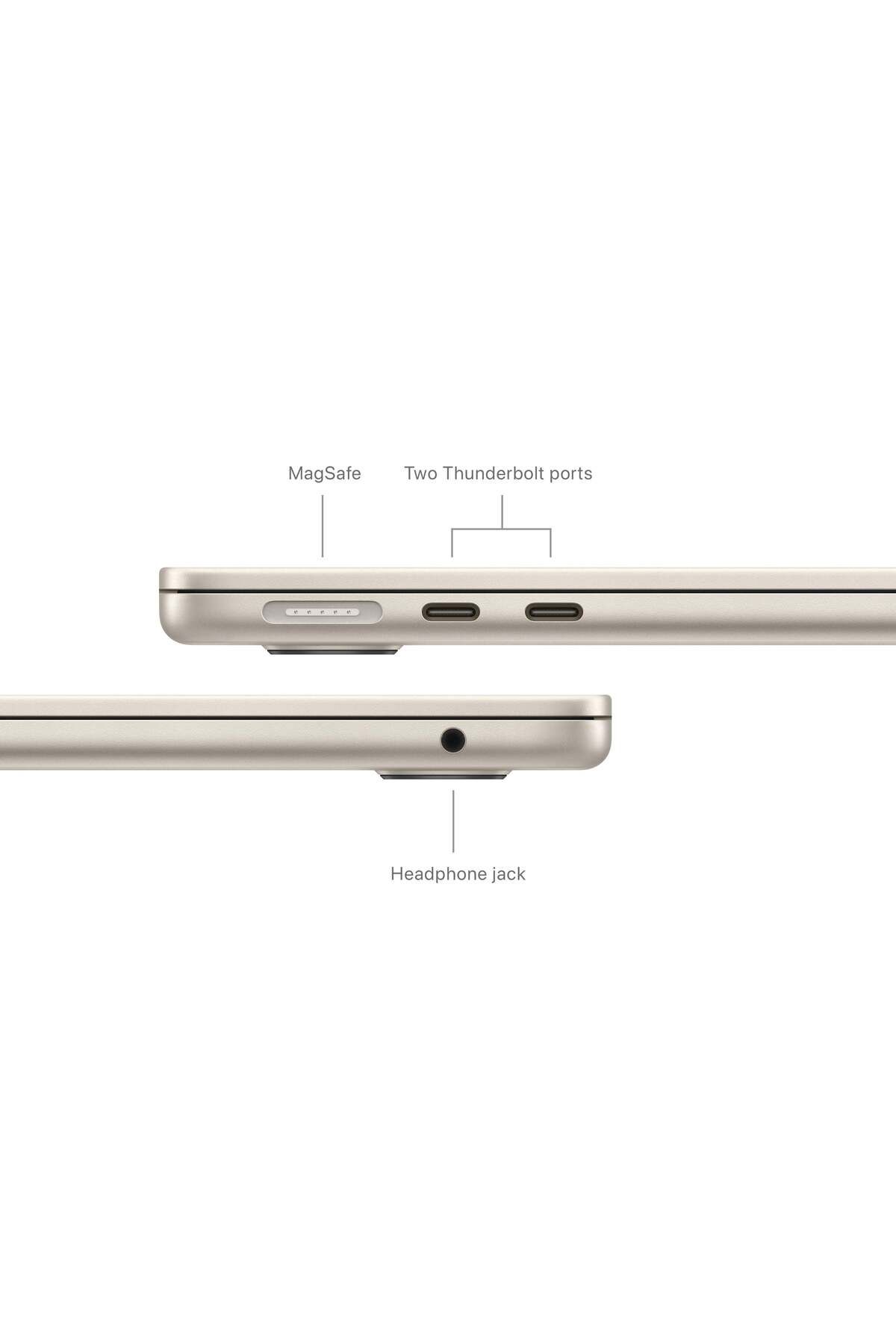 Apple-جهاز MacBook Air مقاس 13 بوصة: شريحة Apple M3 مع وحدة معالجة مركزية 8 نواة ووحدة معالجة رسومات 10 نواة، وذاكرة وصول عشوائي سعتها 16 جيجابايت ومحرك أقراص SSD سعة 512 جيجابايت - Starlight 7