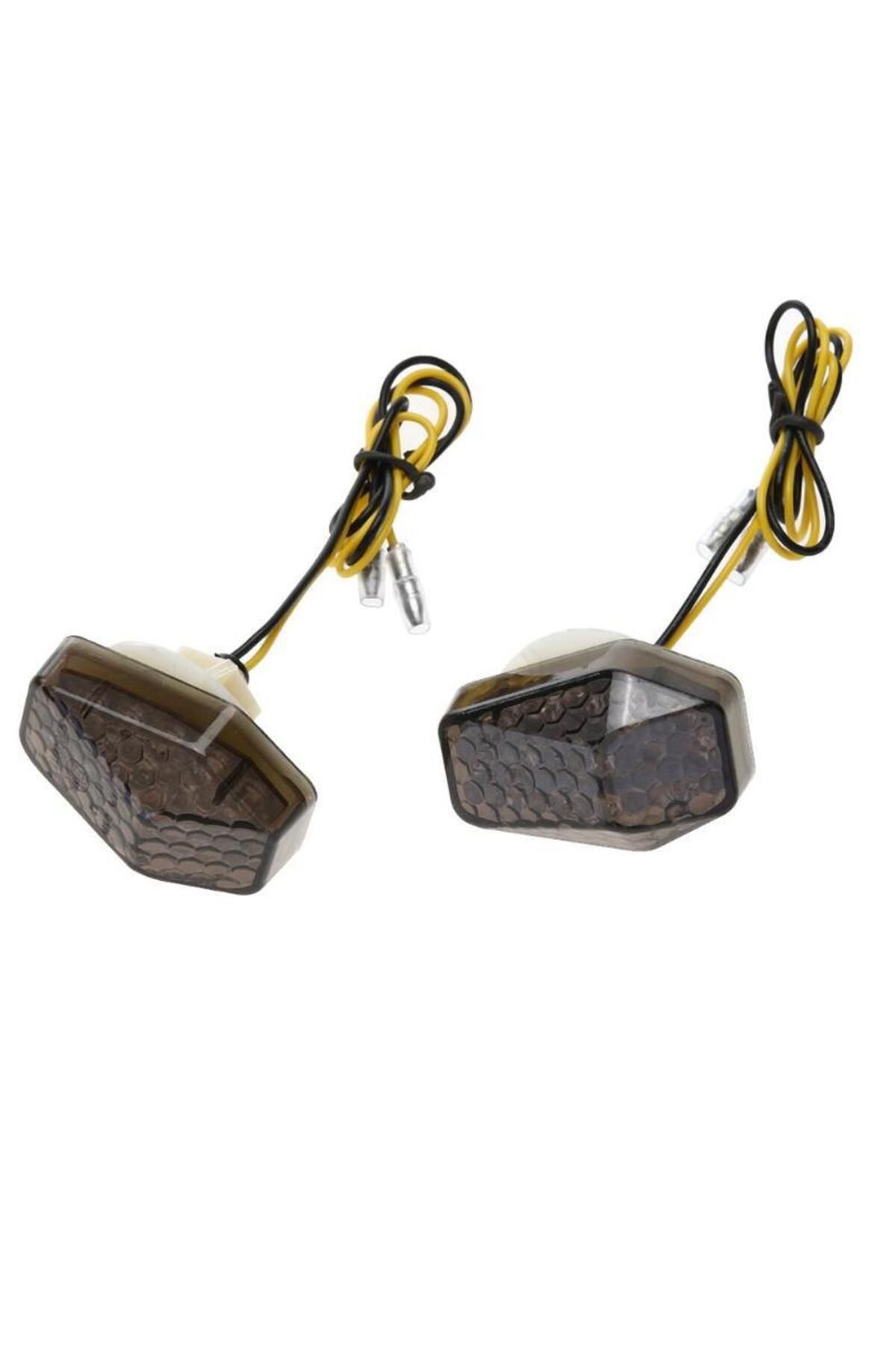 Choice-blackened Universal 2Pcs Motorcycle Led Turn Signal Indicator Light Lamp Blinker For Suzuki GSXR K1- 1