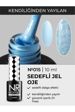 Nail Republic Kalıcı Oje Mavi Pearl Print 015 Tırnak Ojesi – 10ml Efektli Pro...