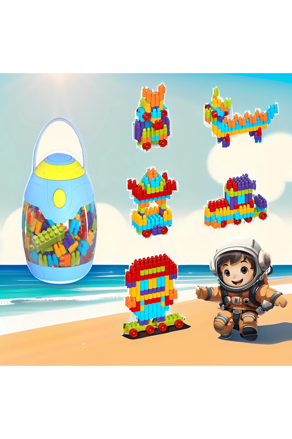 ست اسباب‌بازی بلوک‌های ساختنی دست‌ساز – ۲۰۰ تکه