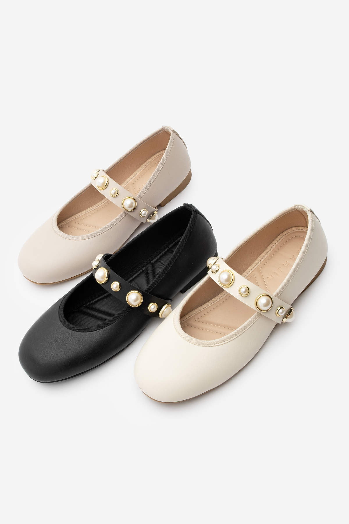 Marjin-Damen-Ballerina Vesmi mit Perlenband, beige Farbe 8