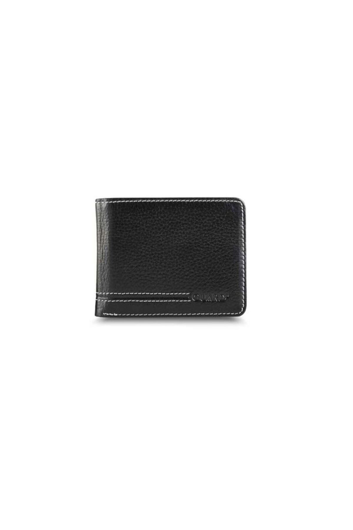 GUARD-Sewn Detailed Black Leather Men's Wallet Genuine Leather P811 1