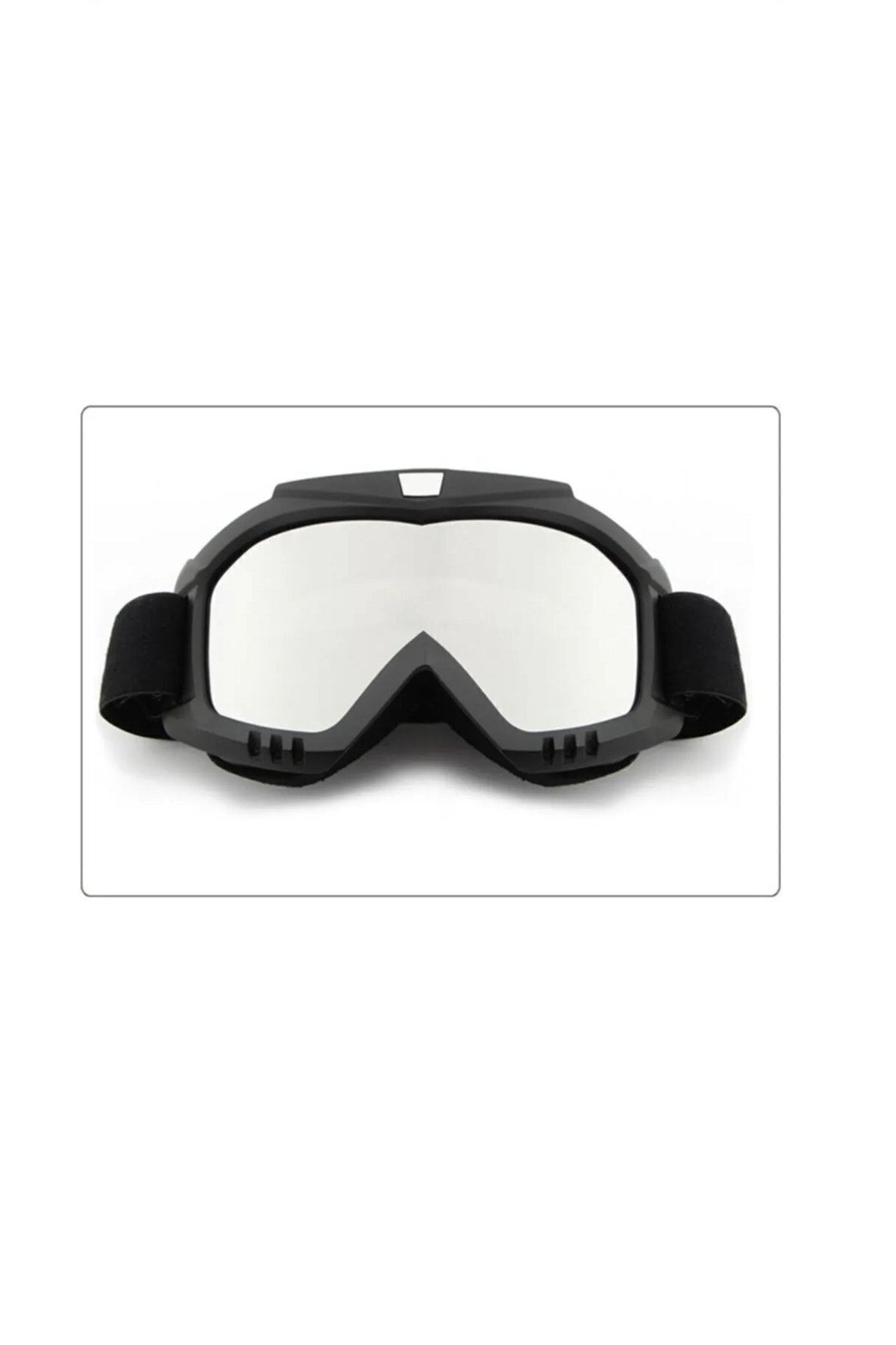 MYG Motosiklet Cross Gözlüğü Lüx Model Süngerli Bant Lastikli Açık Kask Ve Kross Gözlük