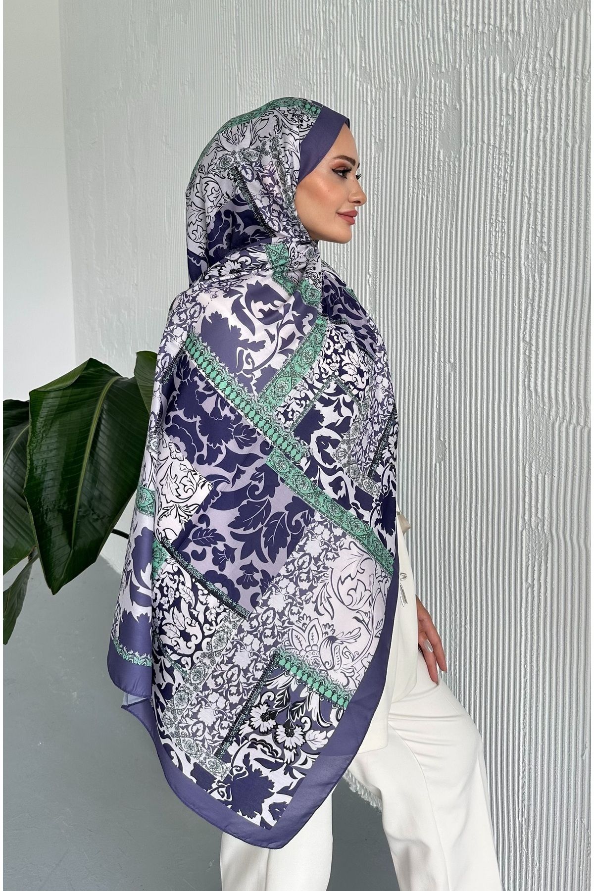 Stella Eşarp-Patch Ethnic Patterned Colorful Soft Cotton Shawl 3