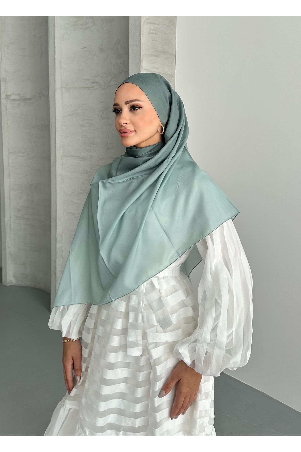 Stella Eşarp-Aural Çağla Color Gradient Pattern Soft Cotton Shawl 4