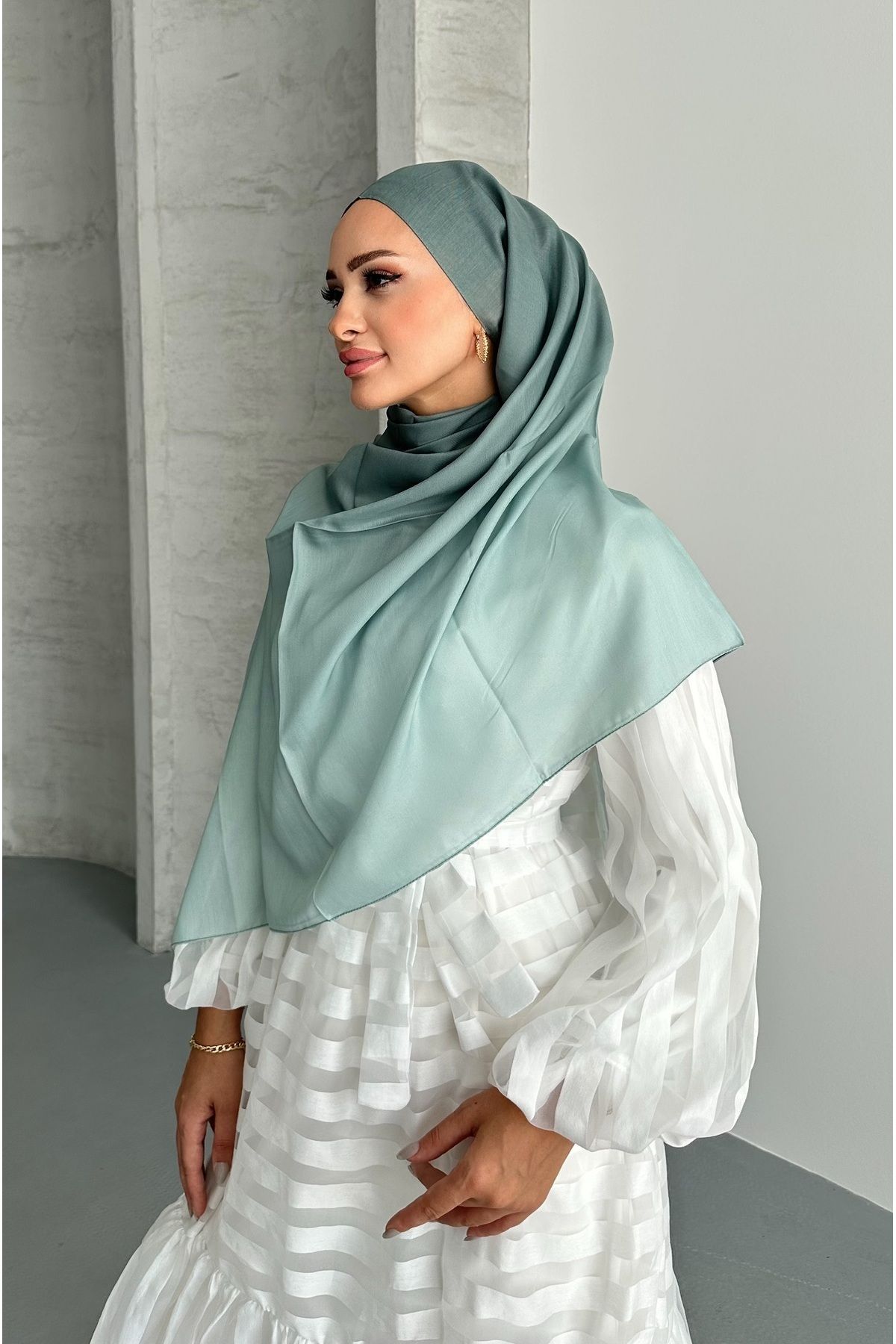 Stella Eşarp-Aural Çağla Color Gradient Pattern Soft Cotton Shawl 5