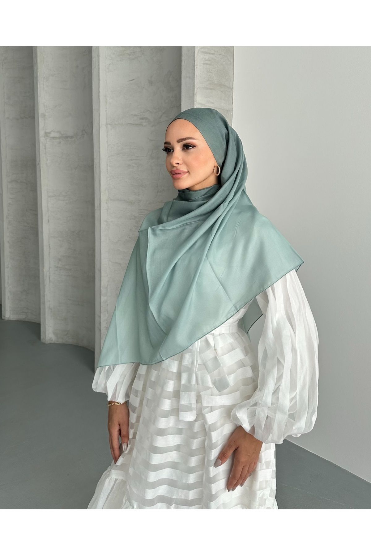 Stella Eşarp-Aural Çağla Color Gradient Pattern Soft Cotton Shawl 6