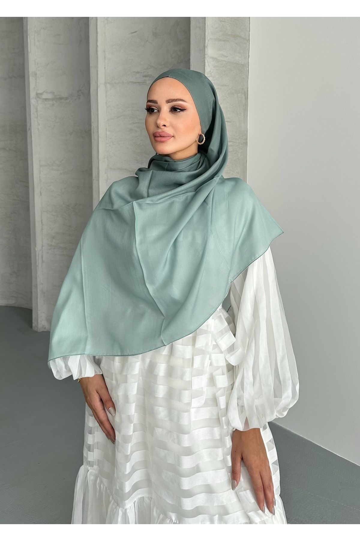 Stella Eşarp-Aural Çağla Color Gradient Pattern Soft Cotton Shawl 3