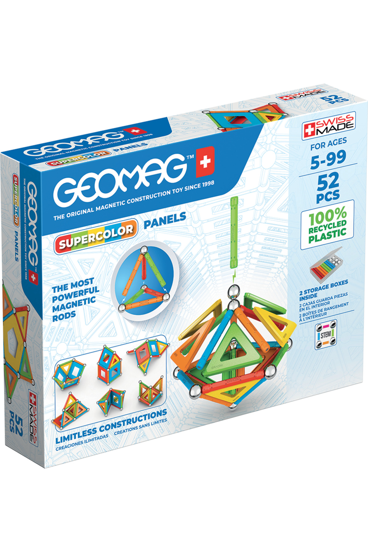 ساخت‌وسازهای مغناطیسی سوپرکلر برای کودکان، اسباب‌بازی مغناطیسی، مجموعه سبز، ۱۰۰٪ پلاستیک بازیافتی