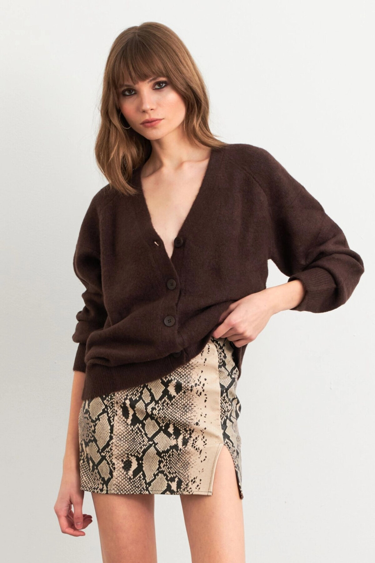 Cool & Sexy-Vanille-Schwarzer Minirock aus Kunstleder mit Schlangenmuster für Damen NH24475 2