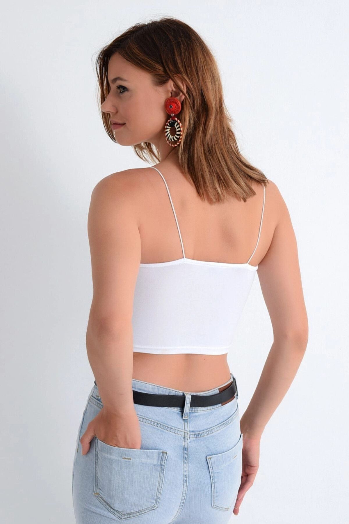 Cool & Sexy-Bustieră EF10 din bumbac pieptănat cu curele de frânghie albă 3