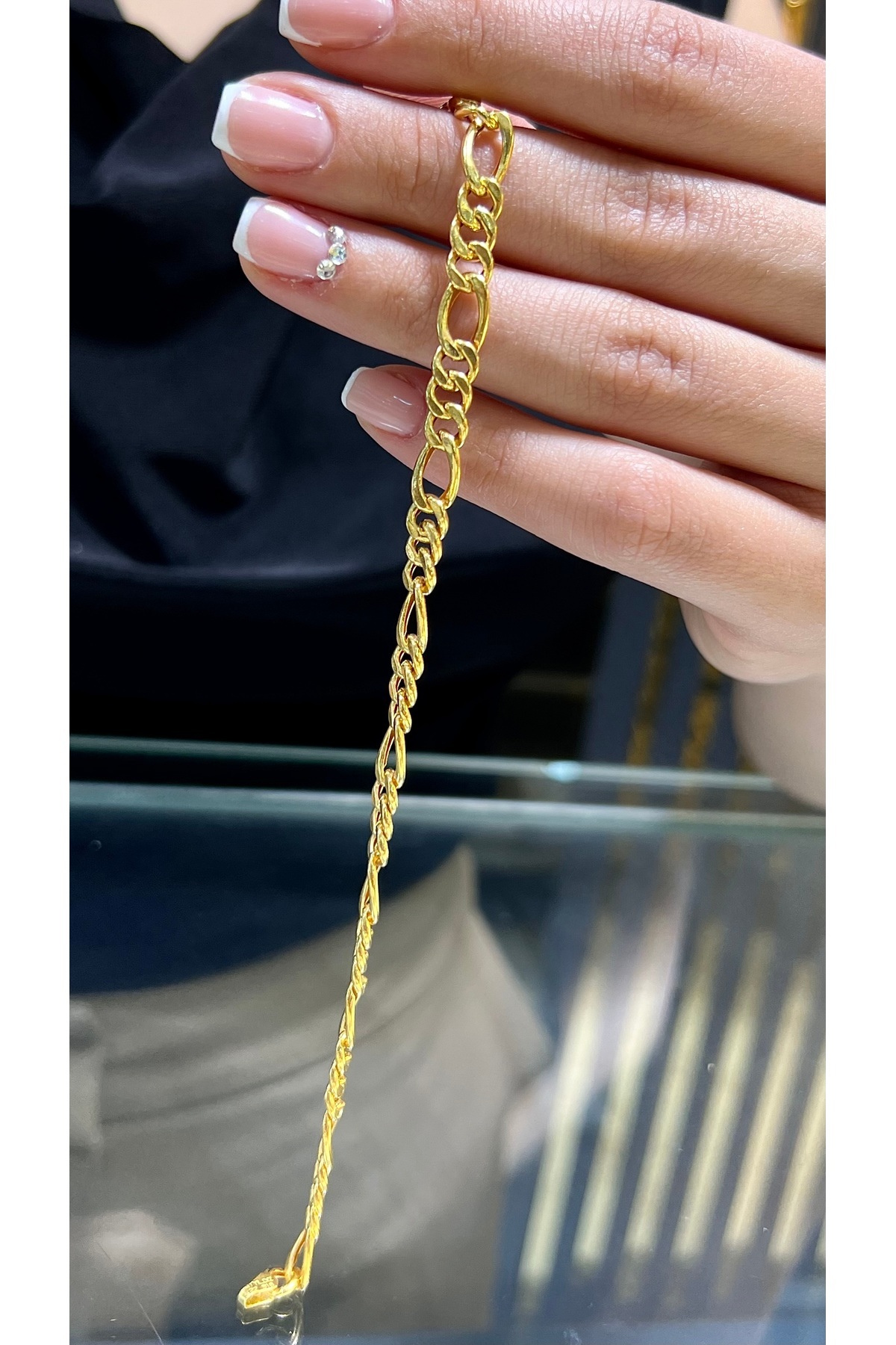 8 gr (GRAM) Figaro Halkalı Kunye (22)(916) Ayar Altın (Unisex)
