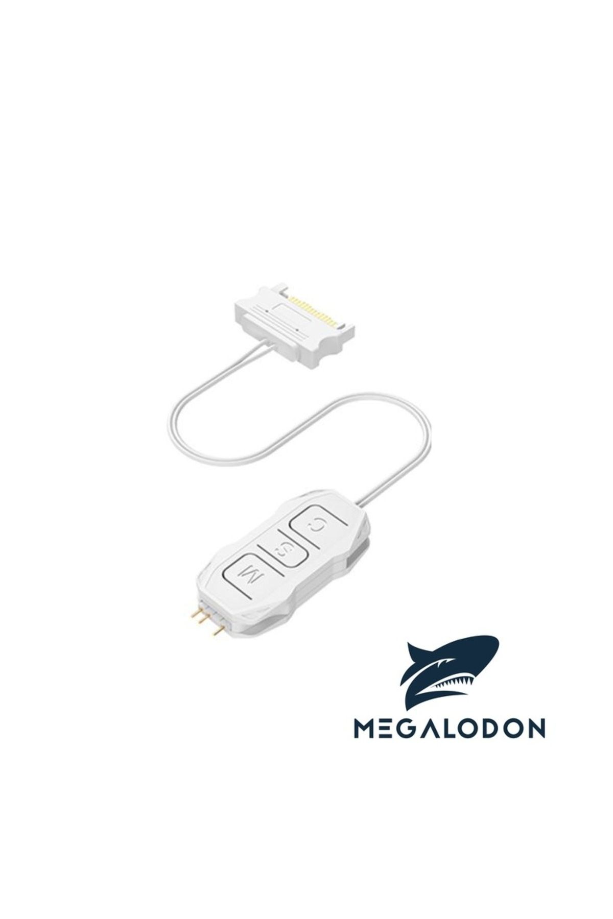 MEGALODON-وحدة تحكم ARGB 5 فولت 3 دبوس إلى كابل SATA محول ARGB وحدة تحكم RGB لون أبيض 1