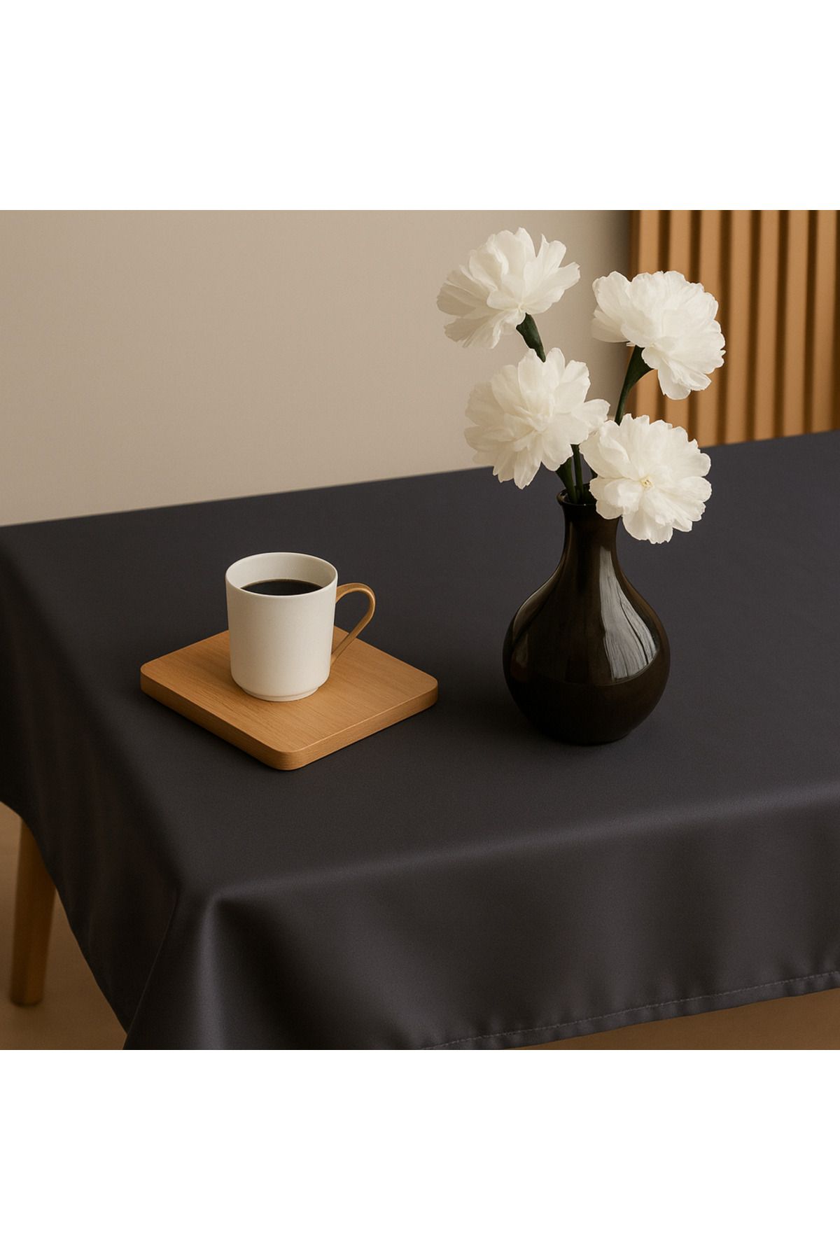Miabella Home-Satin Tablecloth - Authentic and Modern, Matte Satin, Easy to Clean, Rectangular 140x180 Cm 2