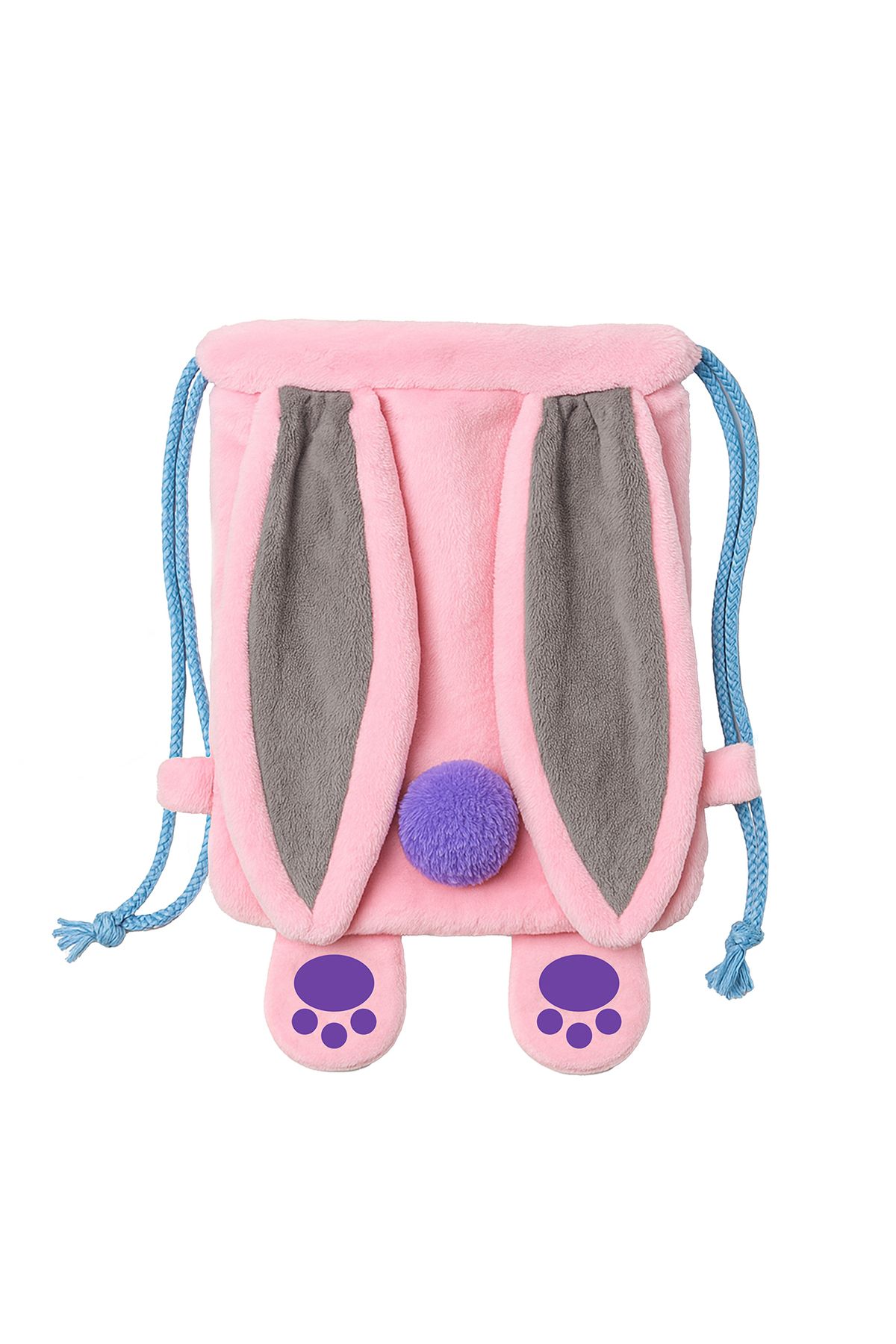 Özgüner Oyuncak-Pabtex Rabbit Ear Backpack – Plush Fabric, Colorful Rope Detailed Model 2