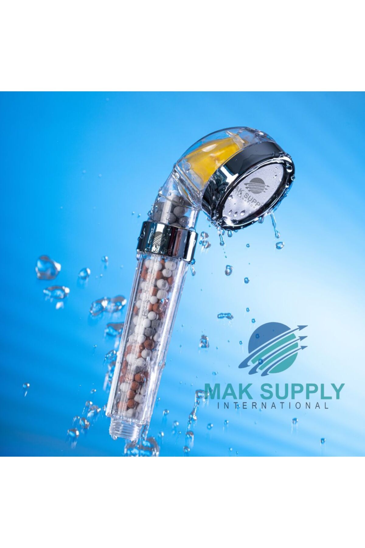 mak supply Duş Başlığı Filtreli Limon Parfümlü, C Vitaminli,tasarruflu Klor Ve Florür Su Arıtmalı