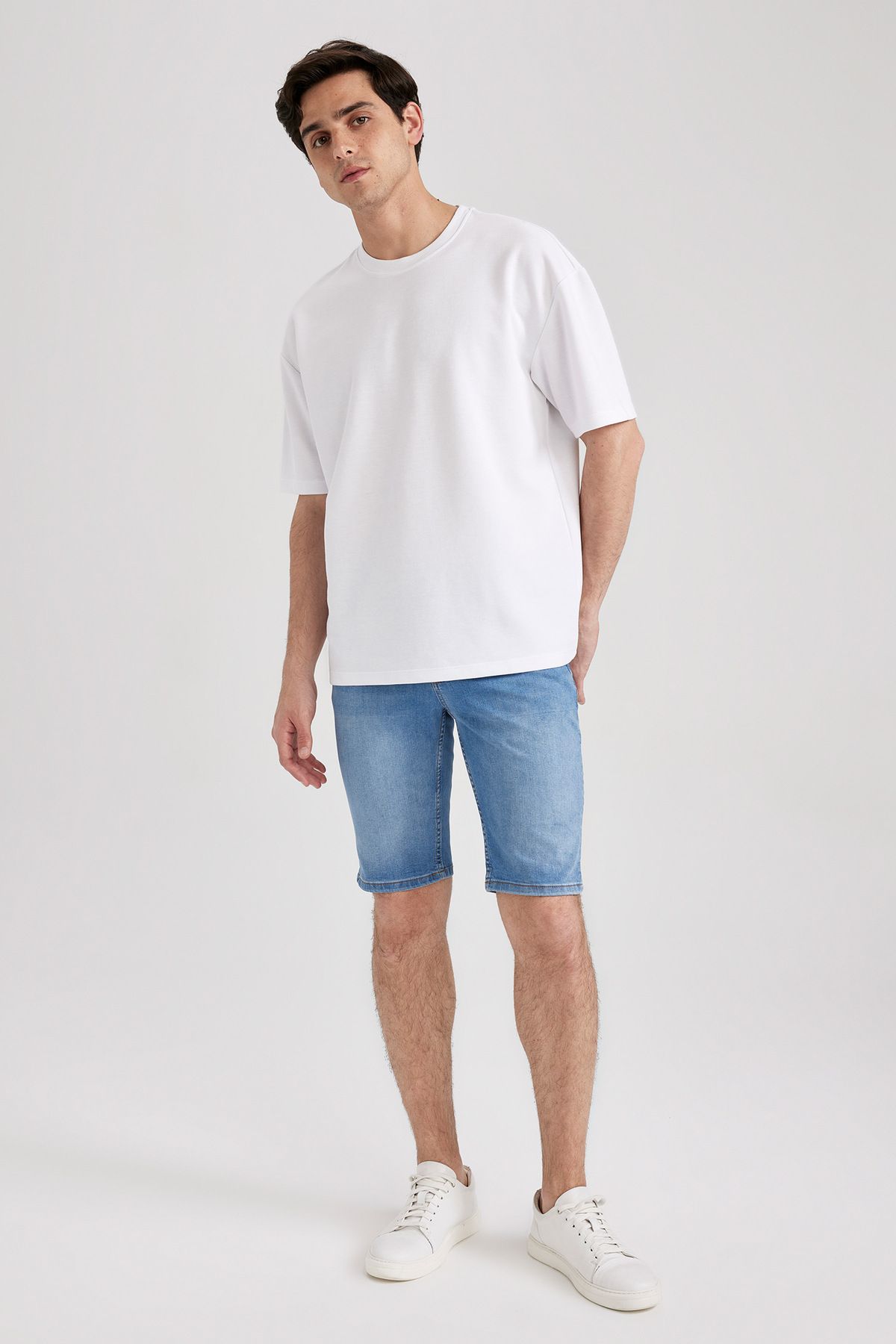 DeFacto-Skinny Fit Jean Bermuda Σορτς A4803AX24SM 4