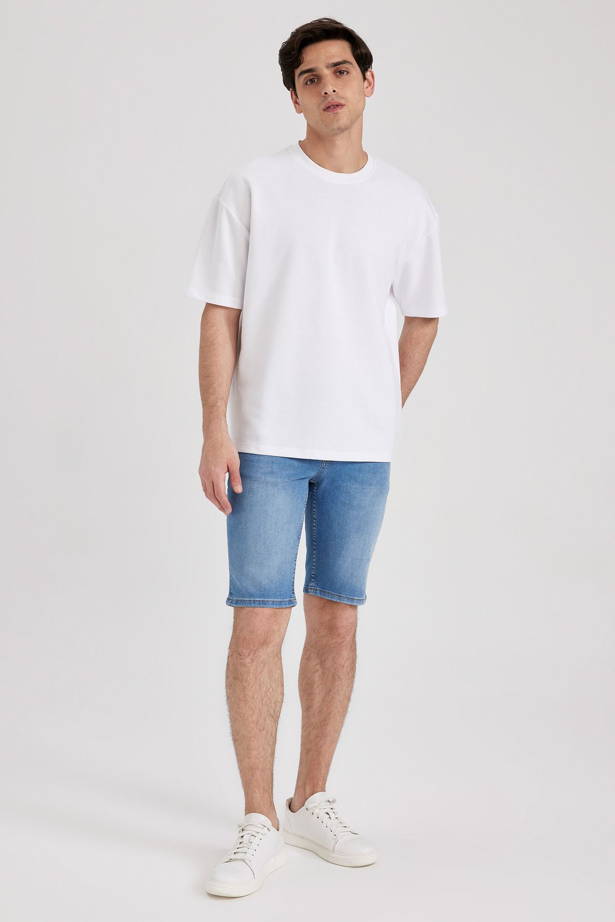 DeFacto-Skinny Fit Jean Bermuda Σορτς A4803AX24SM 2