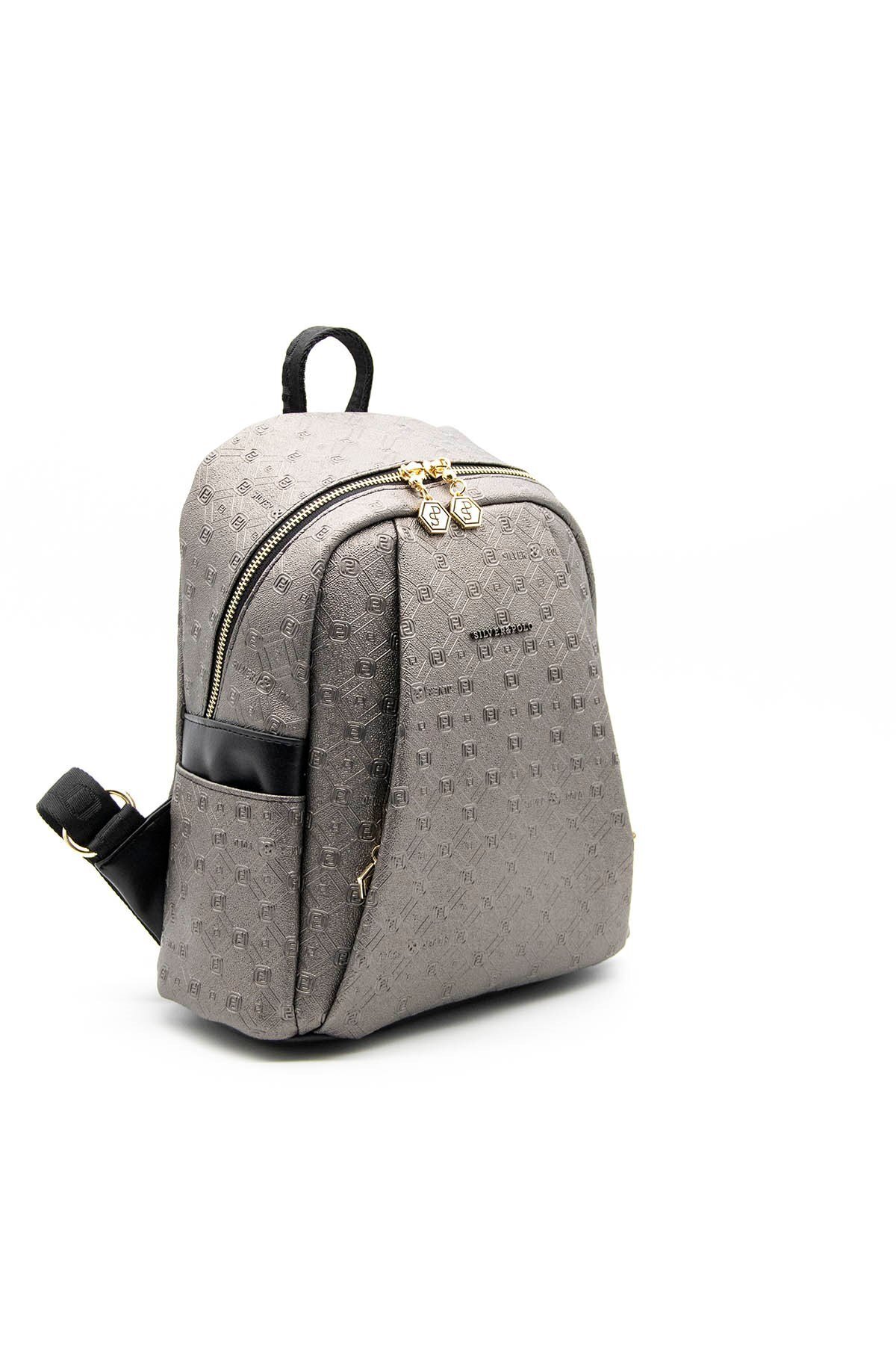 Silver Polo-Silver & Polo Platinum - Black Sp926 Women's Backpack 3