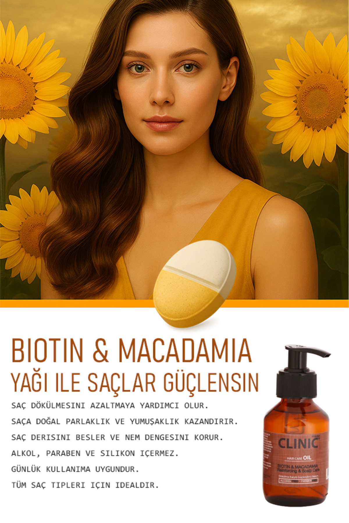 Biotin & Macadamia Saç Bakım Yağı – Dökülme Karşıtı, Güçlendirici Etki - 100 ml — #CPBIOTINYAĞ — تصویر 2 از 2