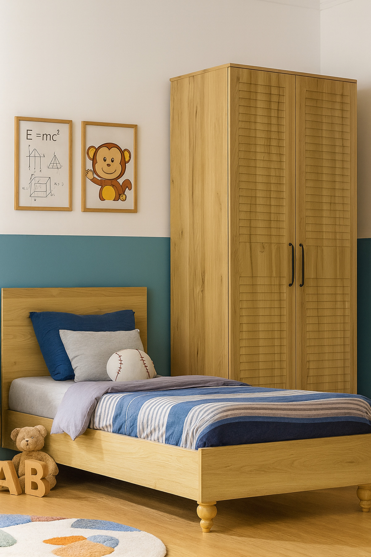 arionkids Pera Wood 2 Kapaklı-çekmeceli Dayanıklı MDF Dolap | REHAU Kapaklı | Şık Ve Kullanışlı Dolap fotoğrafı 2 (önizleme)