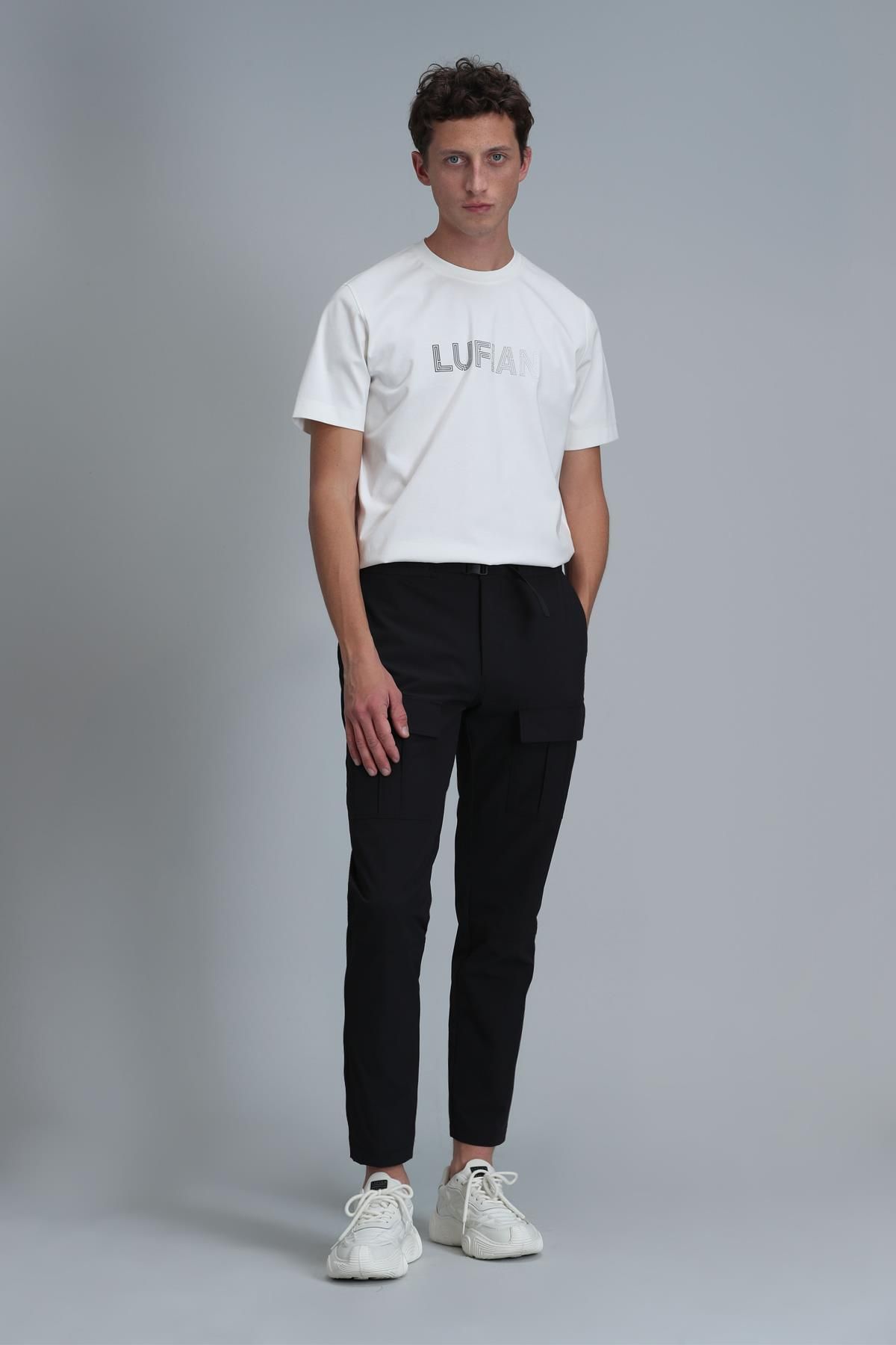 Lufian-Μπλουζάκι Benjamin Modern Graphic Pattern - Off White 2