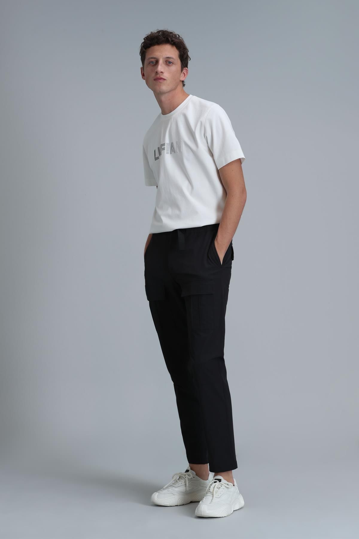 Lufian-Μπλουζάκι Benjamin Modern Graphic Pattern - Off White 4