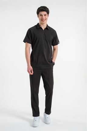 LİZY STORE Nolan -siyah Erkek Fermuarlı Hemşire Doktor Üniforma Takım Scrubs ...