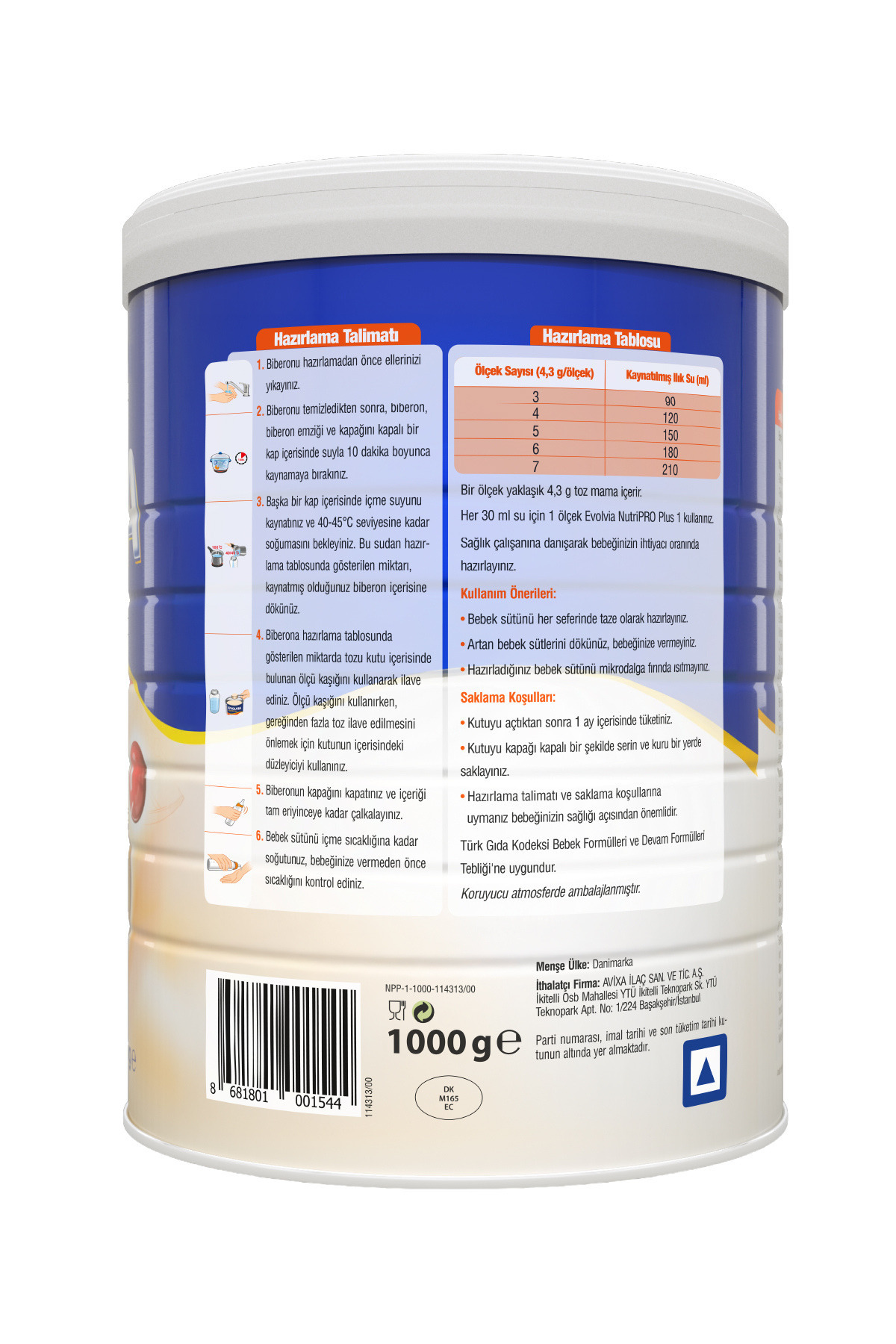 Evolvia NutriPRO Plus 1 Bebek Sütü 1000 Gr fotoğrafı 4 (önizleme)