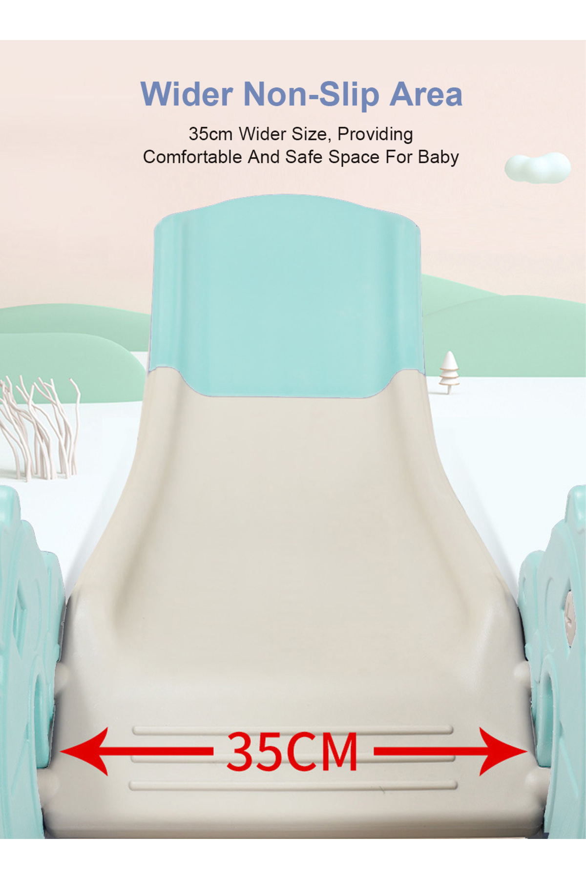 Ma Baby-Kids folding slide Indoor Household Small Kids Slide for Toddlers baby multifunctional Green 3