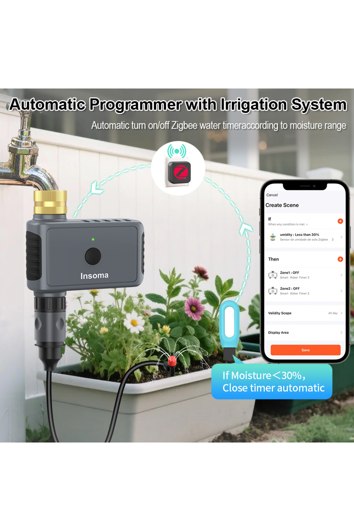 Choice-Bluetooth version Tuya Zigbee Soil Sensor Humidity Temperature Moisture Detector Smart Life Home Ass 4