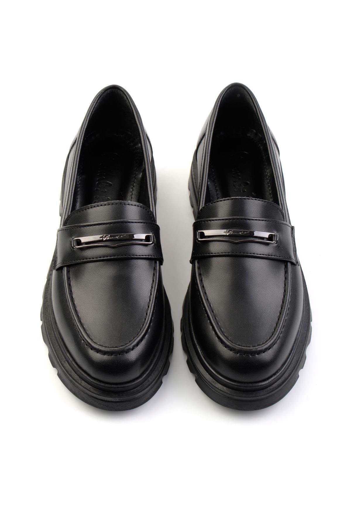 Bambi Siyah Kadın Loafer Ayakkabı K01997010709 görsel 3