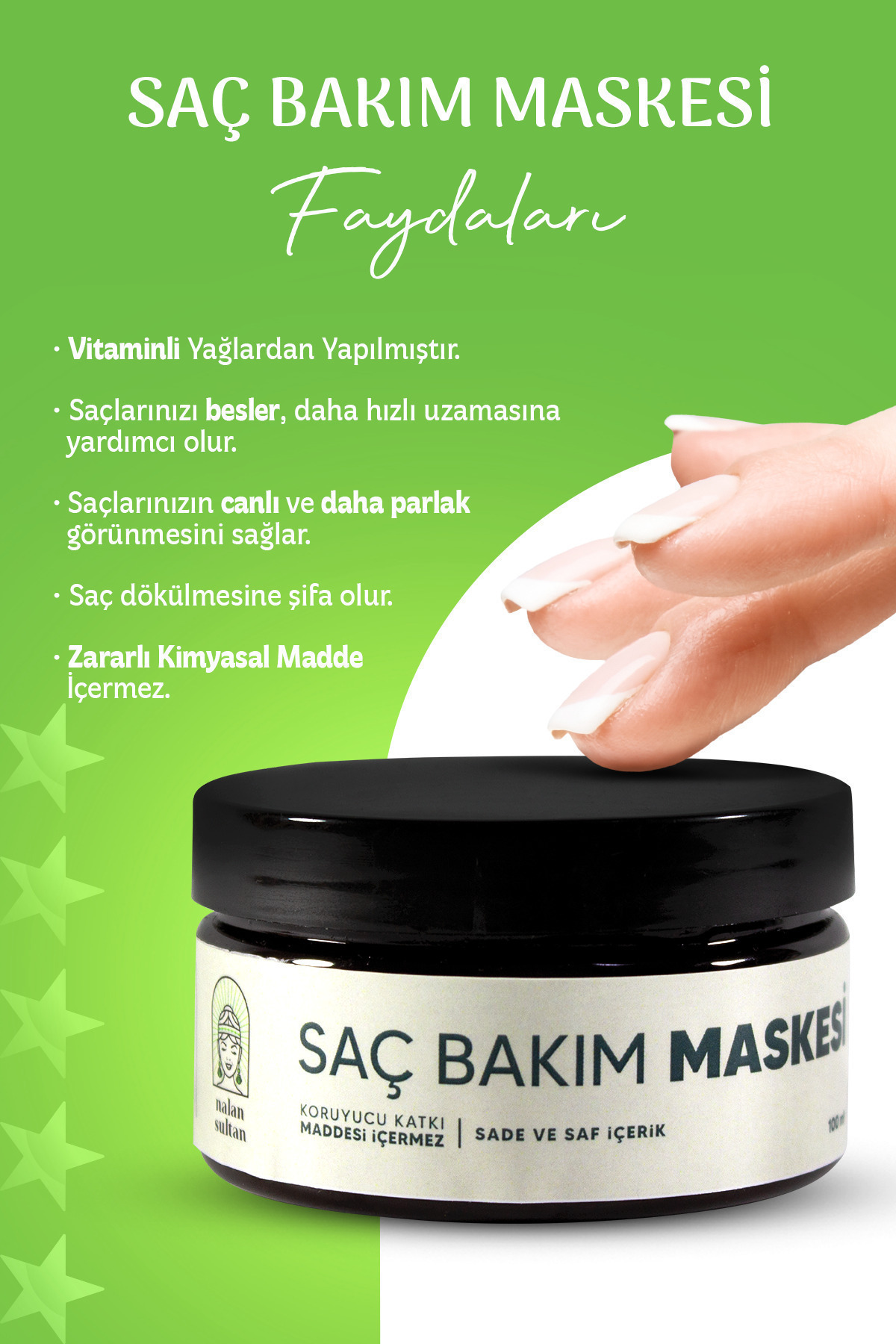 Badem Yağlı Saç Bakım Maskesi | Hiçbir Kimyasal Yok, %100 Bitkisel İçerik (150 ml) — 40A — تصویر 9 از 9