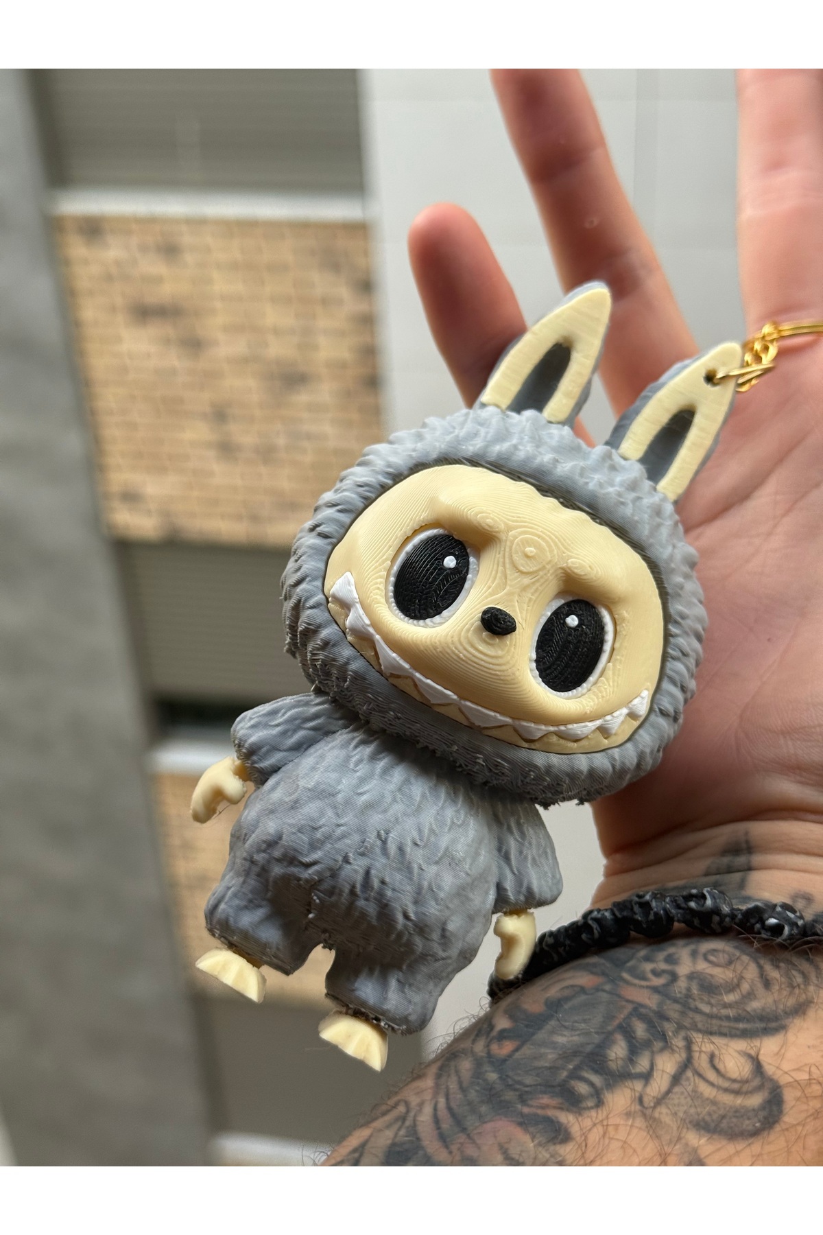 Chamelon Studio-Labubu Gray 14 cm Labubu Bag Charm Toy 3