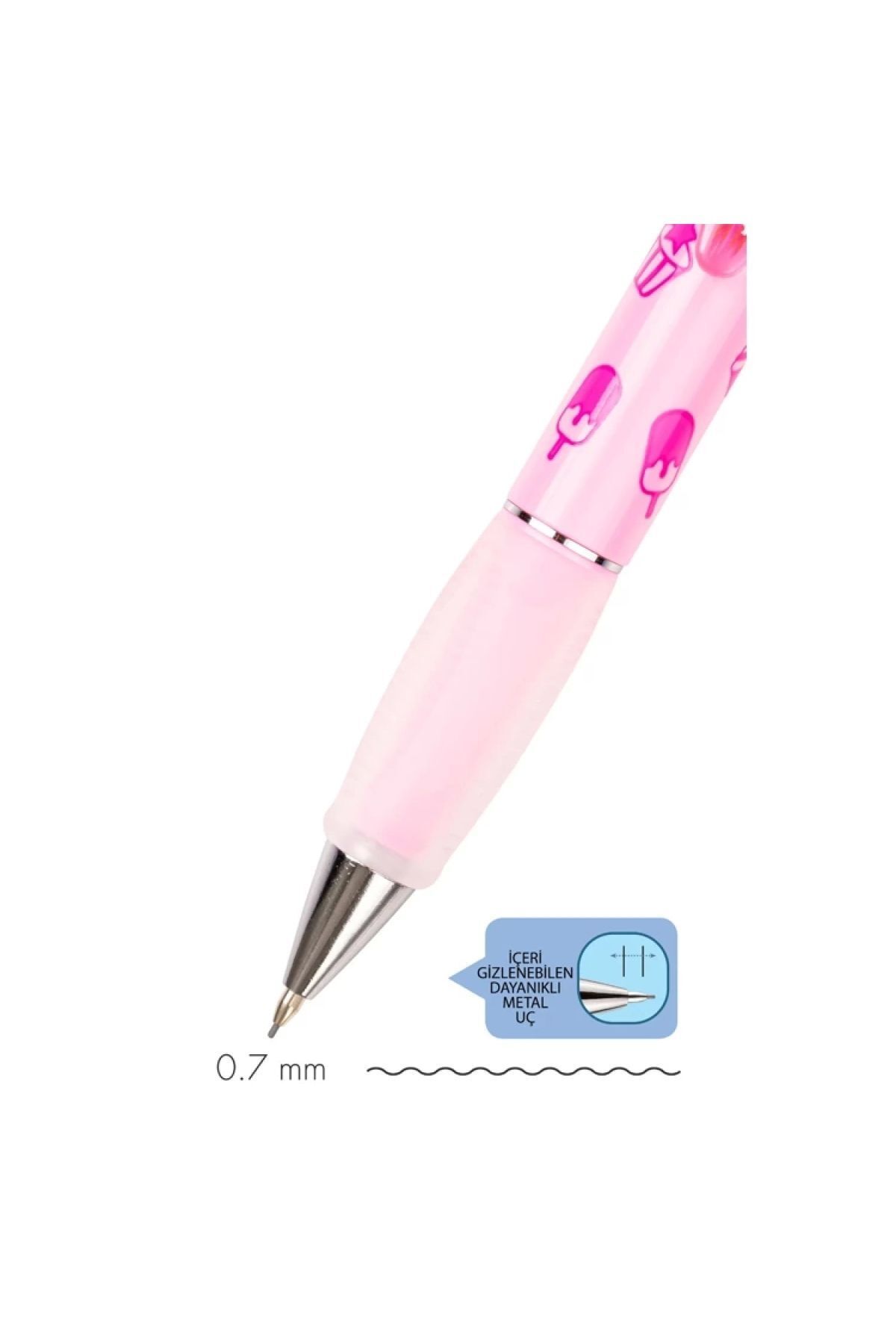 Serve-Deep Mechanical Versatile Pen 0.7 Pink Patterned 3