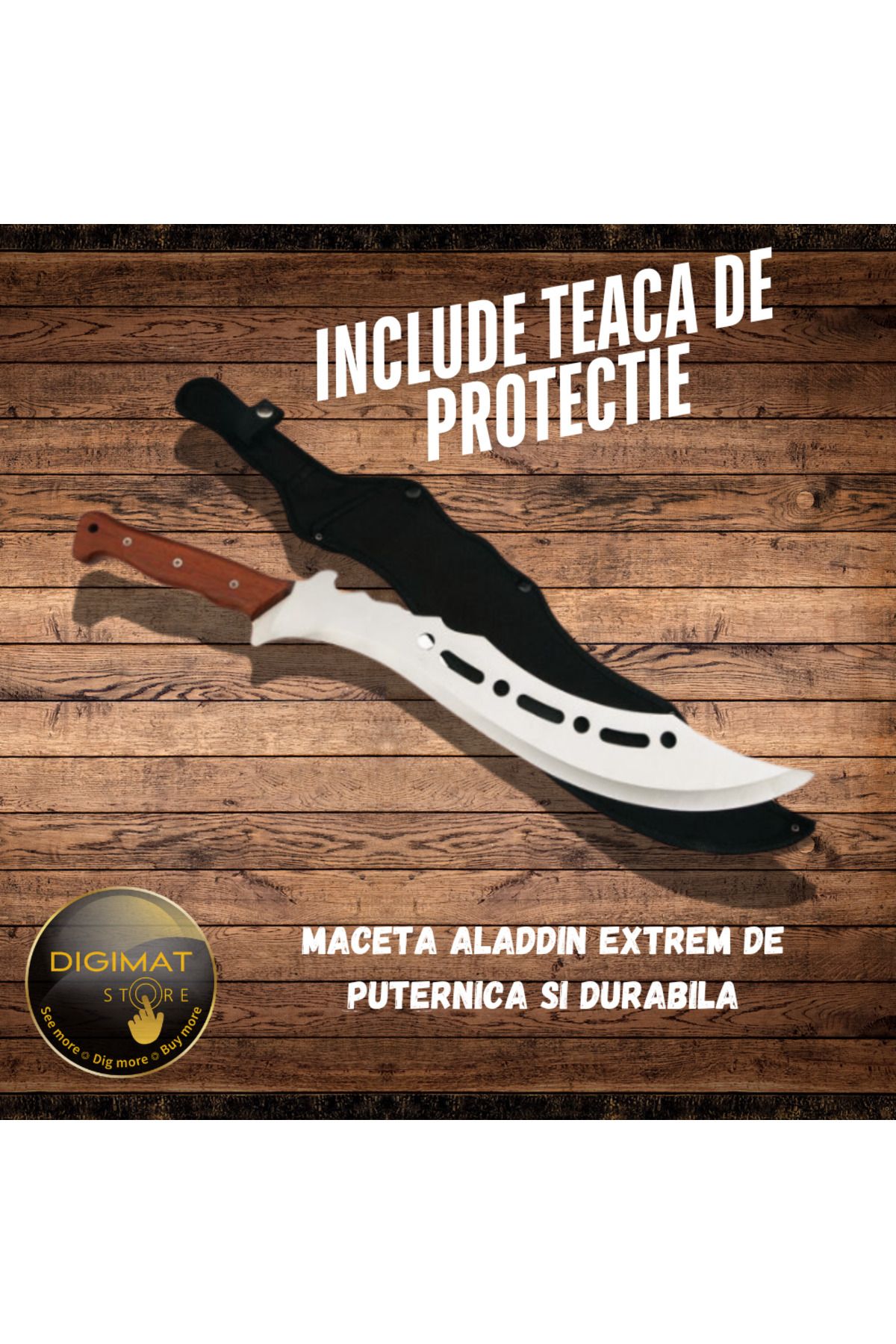 DIGIMAT STORE-ALLADIN DIGIMAT® machete, FULL TANG construction, BOWIE blade, long and sharp blade, 42 cm 3