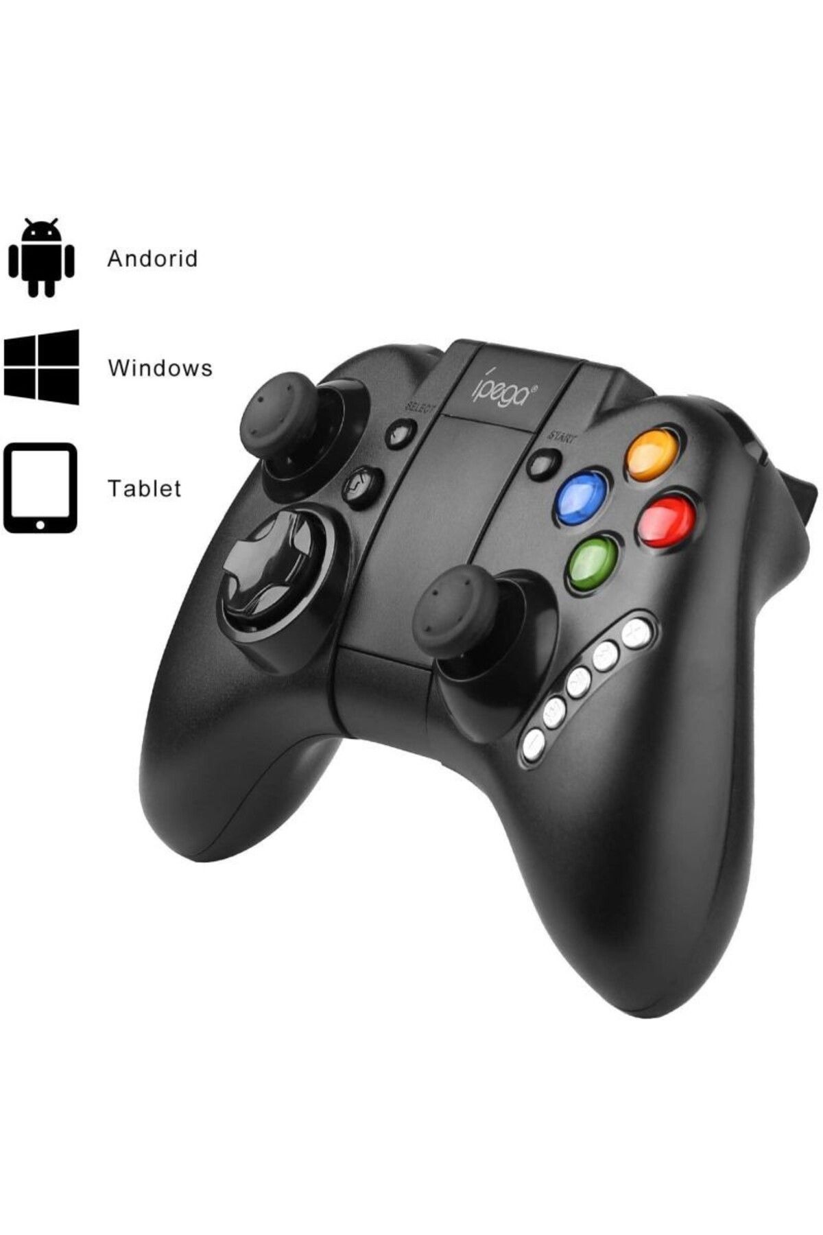 ipega-Bluetooth gamepad, Android, iOS, smartphone stand 3.2-6 inch, multimedia buttons, 7