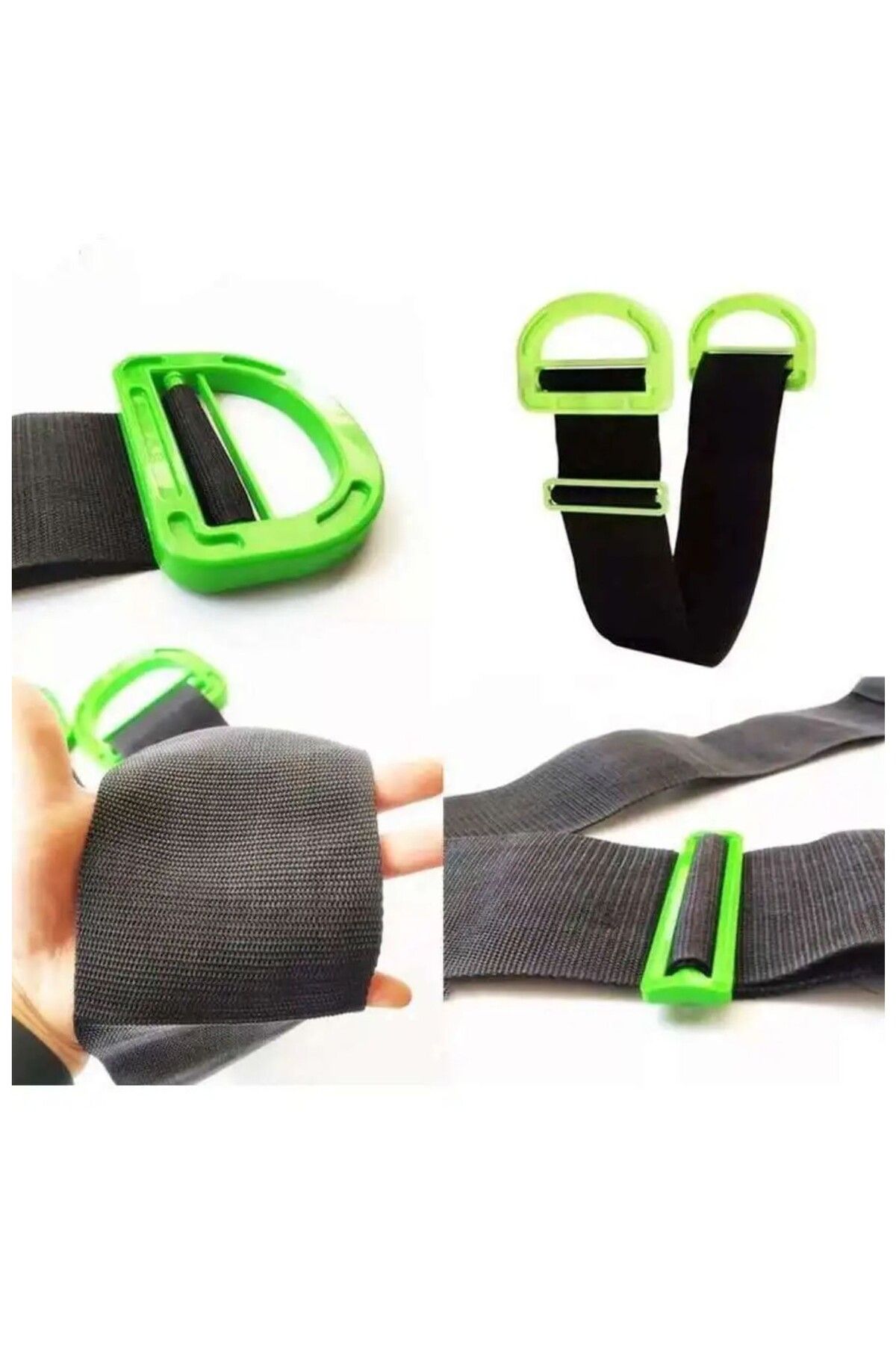 Flippy-Elastic Strap, Flippy, Maximum Length 1.7 m, Support 100 kg, Black/Green 4