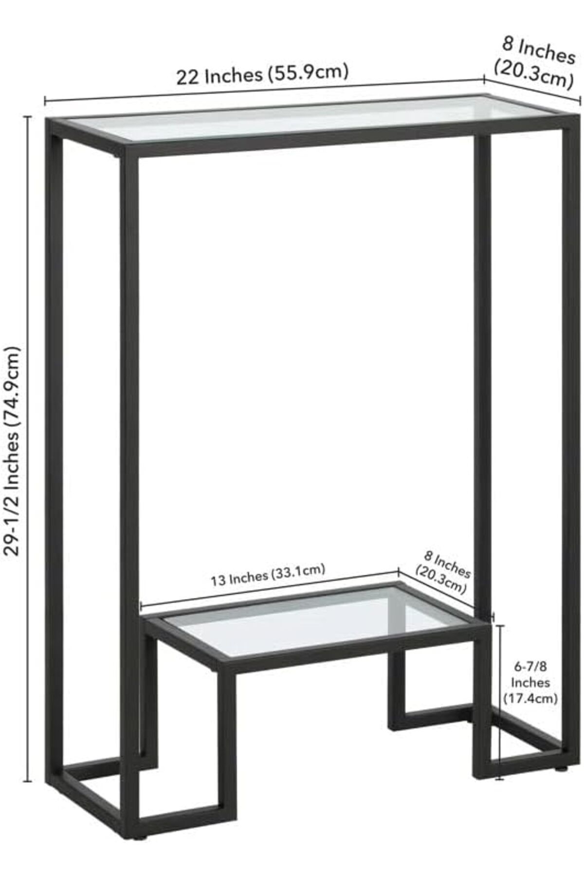 genric-FFD Console Table Pre Assembled Glass Shelves with Metal Frame Entrance Console Table Sofa 2