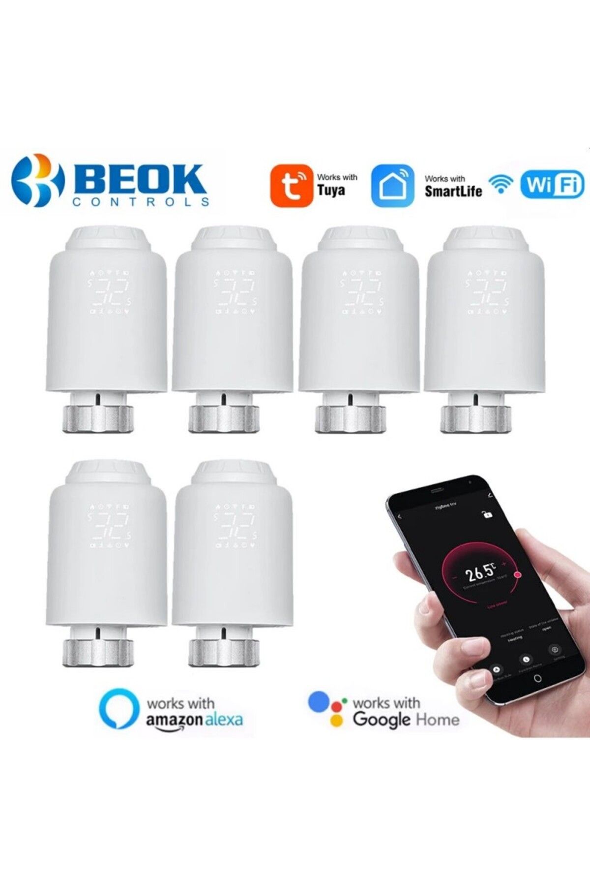 BeOk-Termostat inteligent pentru radiator, Zigbee, programabil, control vocal Google Assistant, Alexa 19