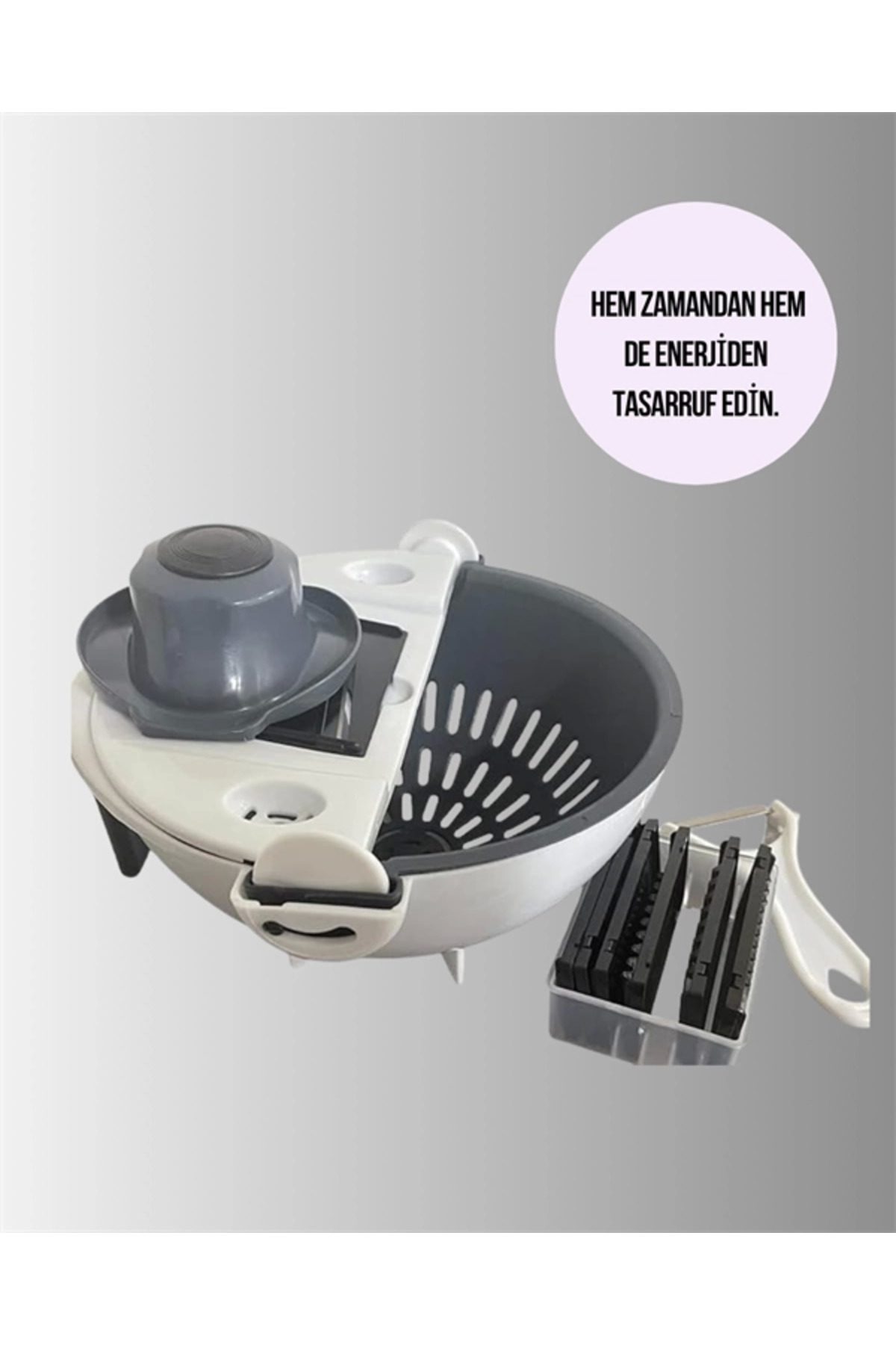 Eco Lounge Döner Mekanizmalı Rende Bıçaklı Sebze Dilimleyici Seti fotoğrafı 4 (önizleme)