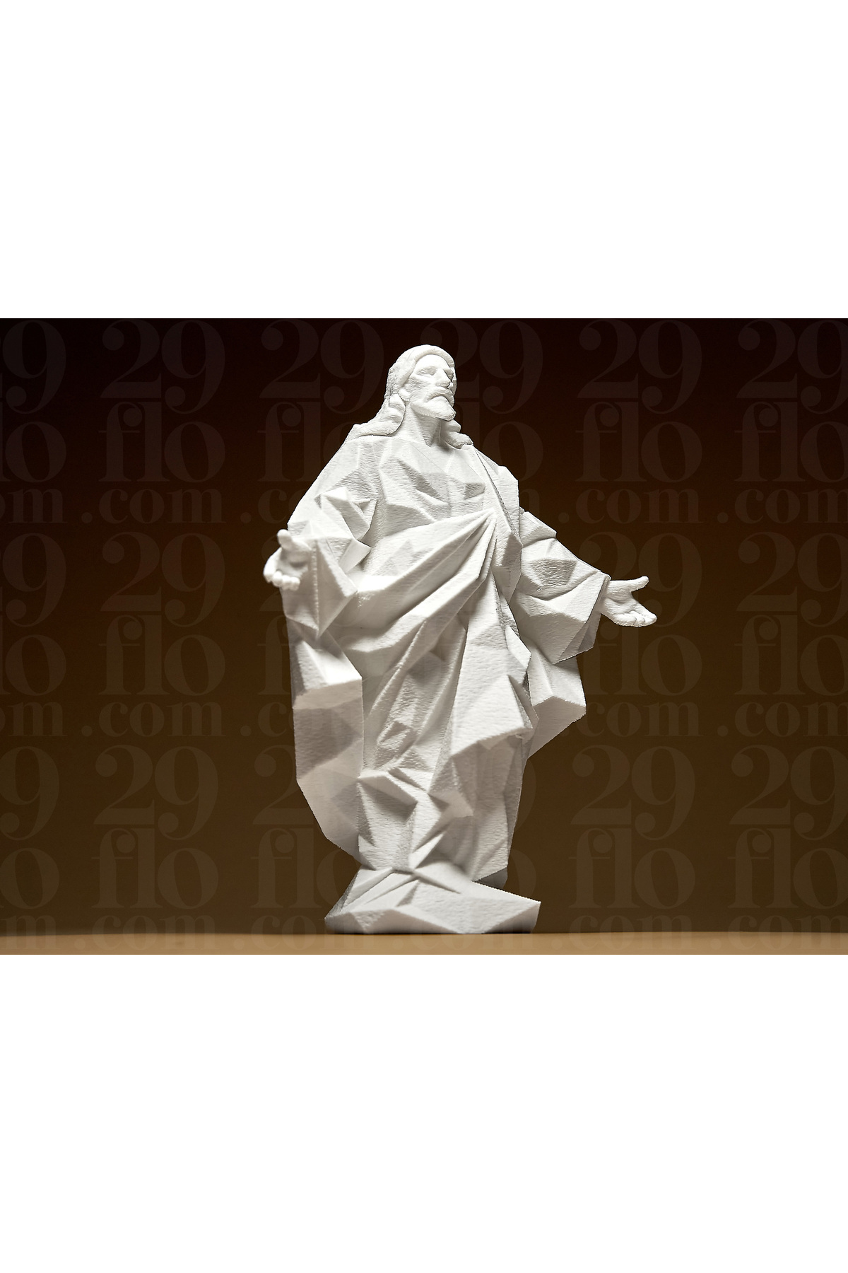 Geometrik İsa Heykeli | Minimalist Dini Dekoratif Figür & Masaüstü Objesi