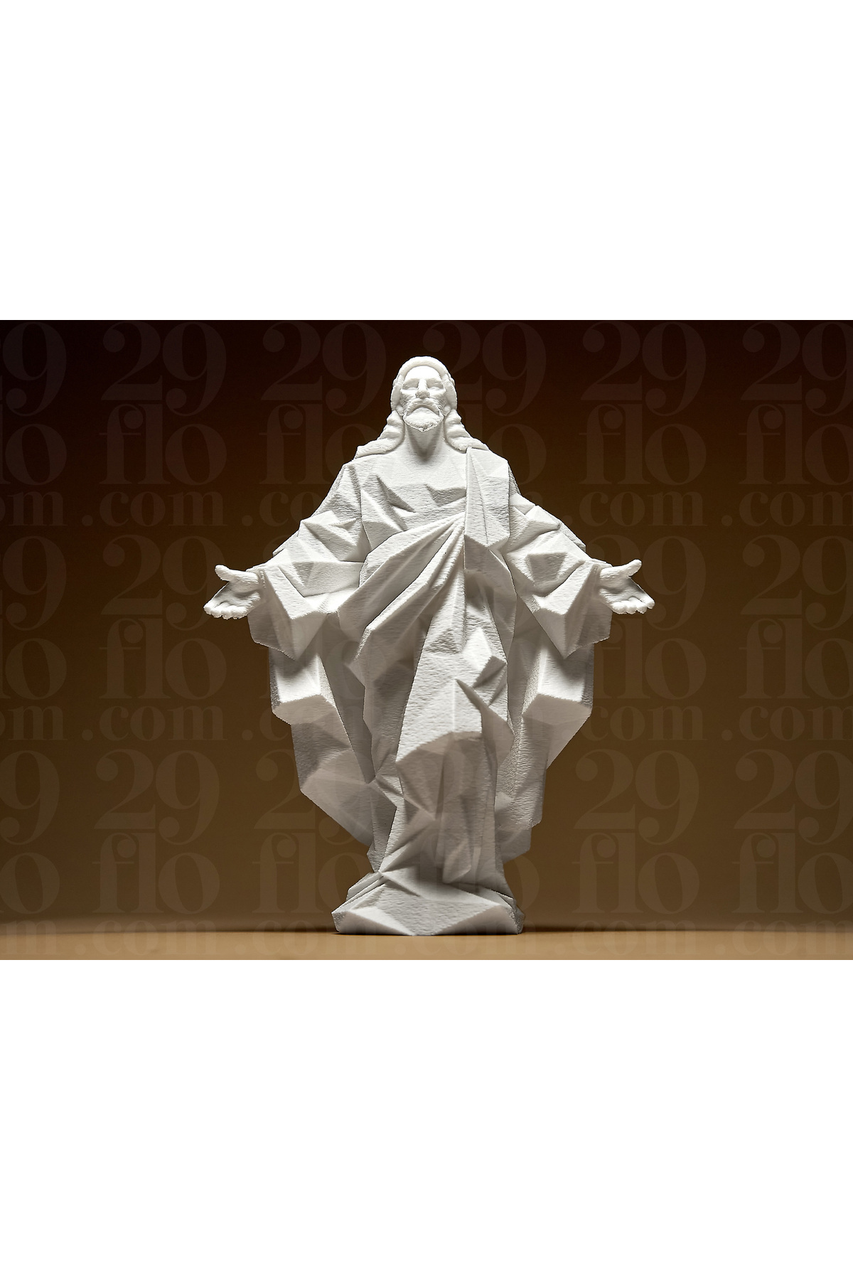 Geometrik İsa Heykeli | Minimalist Dini Dekoratif Figür & Masaüstü Objesi