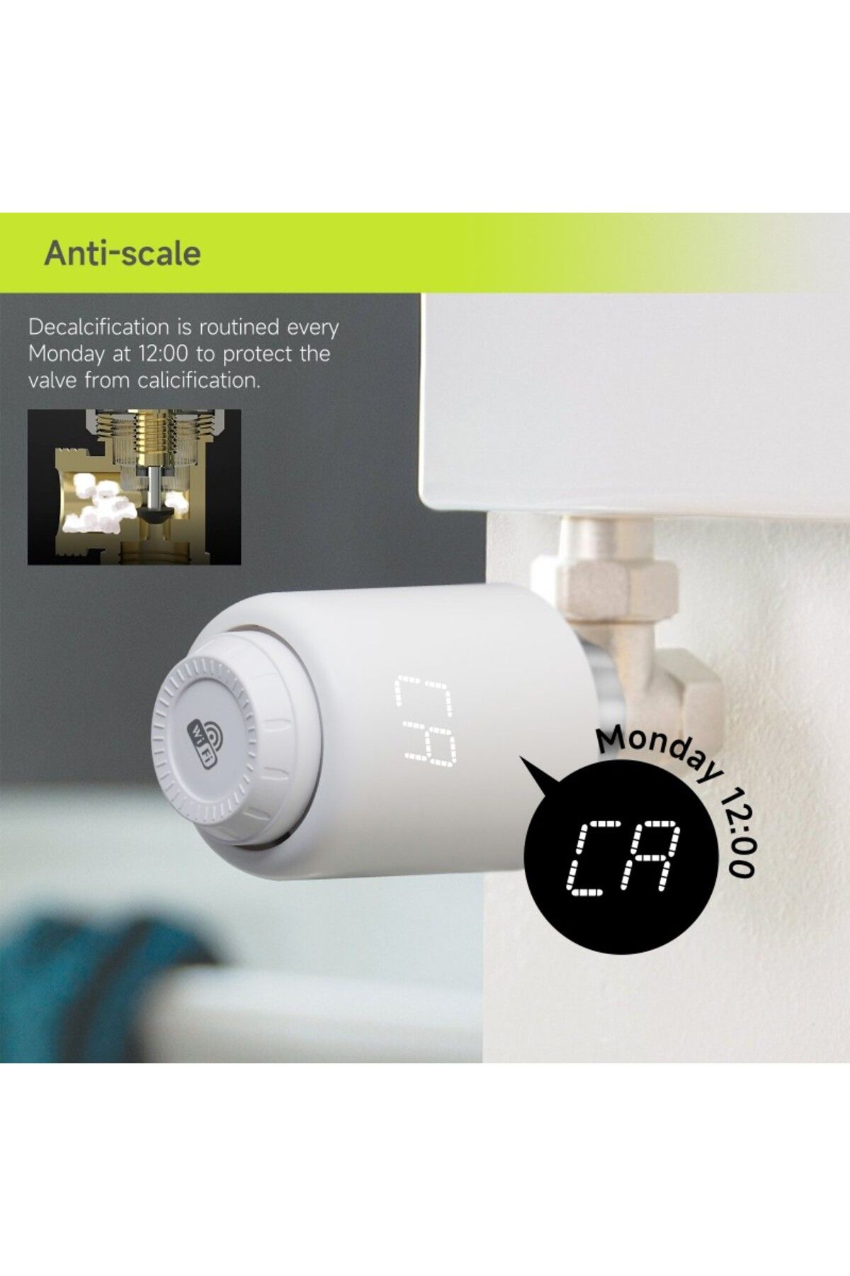 BeOk-Termostat inteligent pentru radiator, WiFi, Android iOS, control vocal Alexa, programabil 17