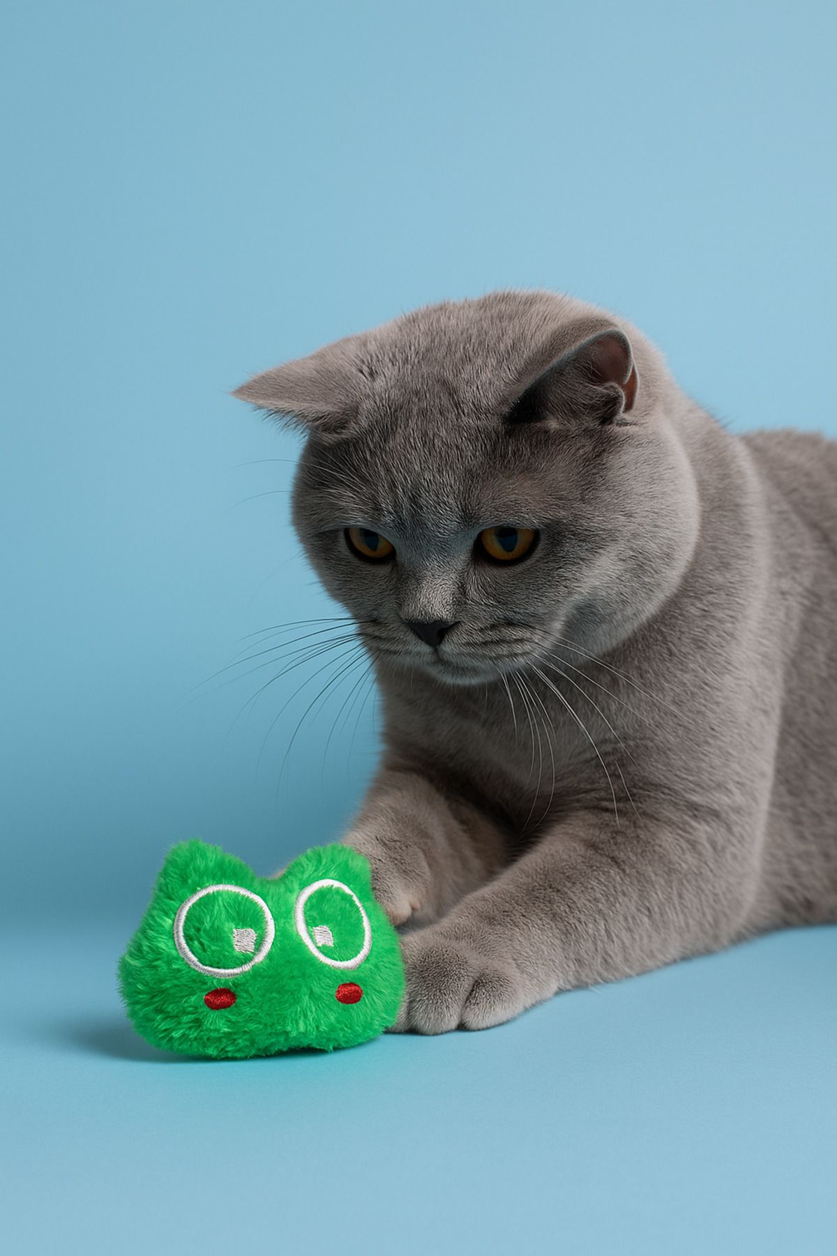 Lazy Paws-Cat Toy Interactive with Catnip and Bell, Stress Reducing, Relaxing Playmate - Wolf 4