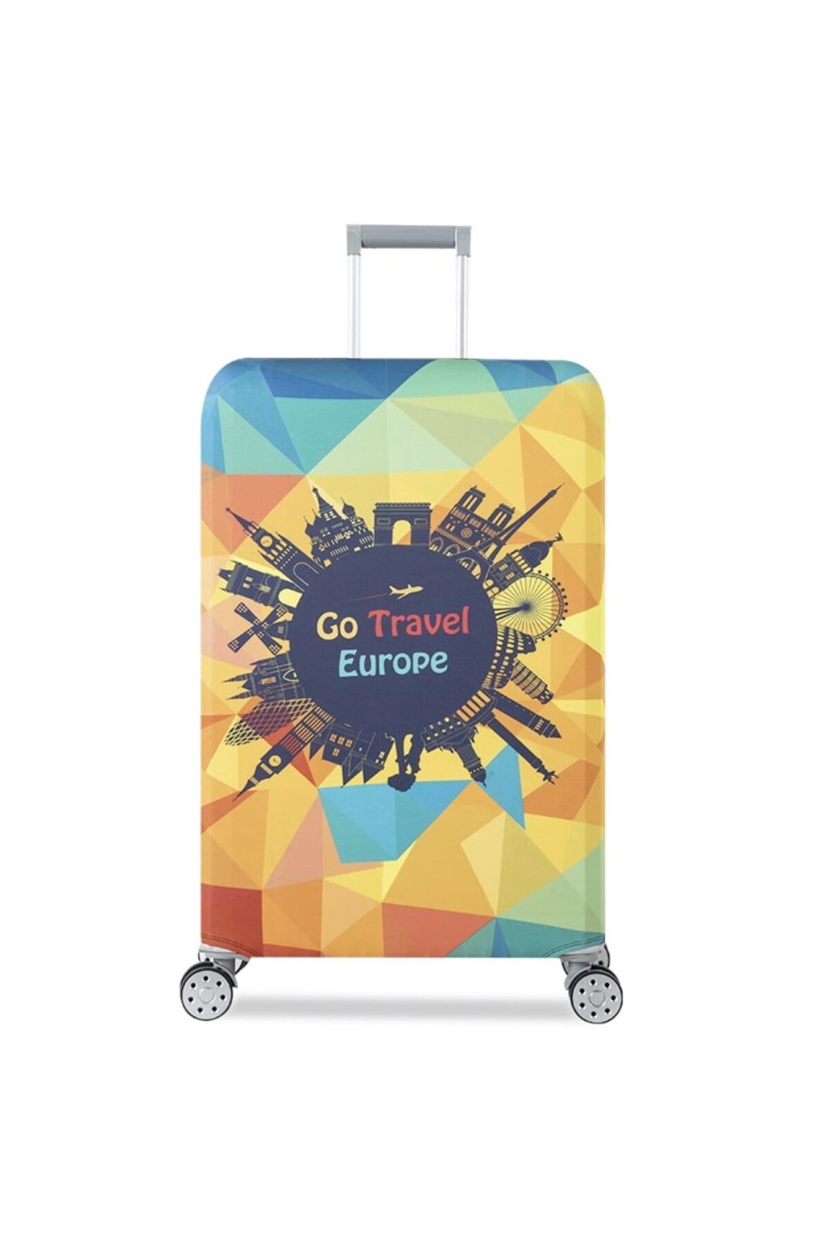 Quasar & Co.-Trolley protective cover, Europe model, elastic, with velcro closure, polyester, size M, orange 2