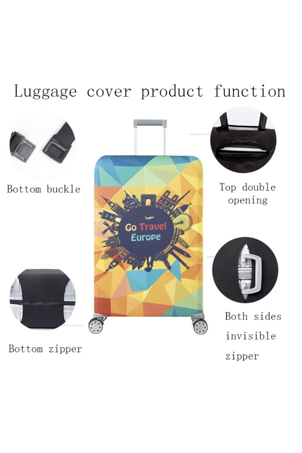 Quasar & Co.-Trolley protective cover, Europe model, elastic, with velcro closure, polyester, size M, orange 3