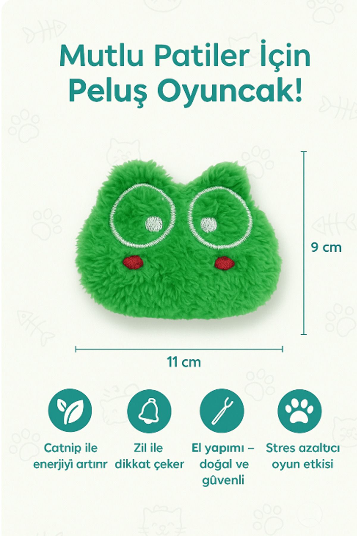 Lazy Paws-Cat Toy Interactive with Catnip and Bell, Stress Reducing, Relaxing Playmate - Wolf 2